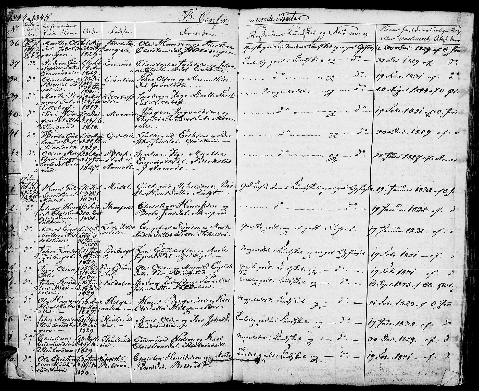 Romedal prestekontor, AV/SAH-PREST-004/K/L0003: Parish register (official) no. 3, 1829-1846, p. 181