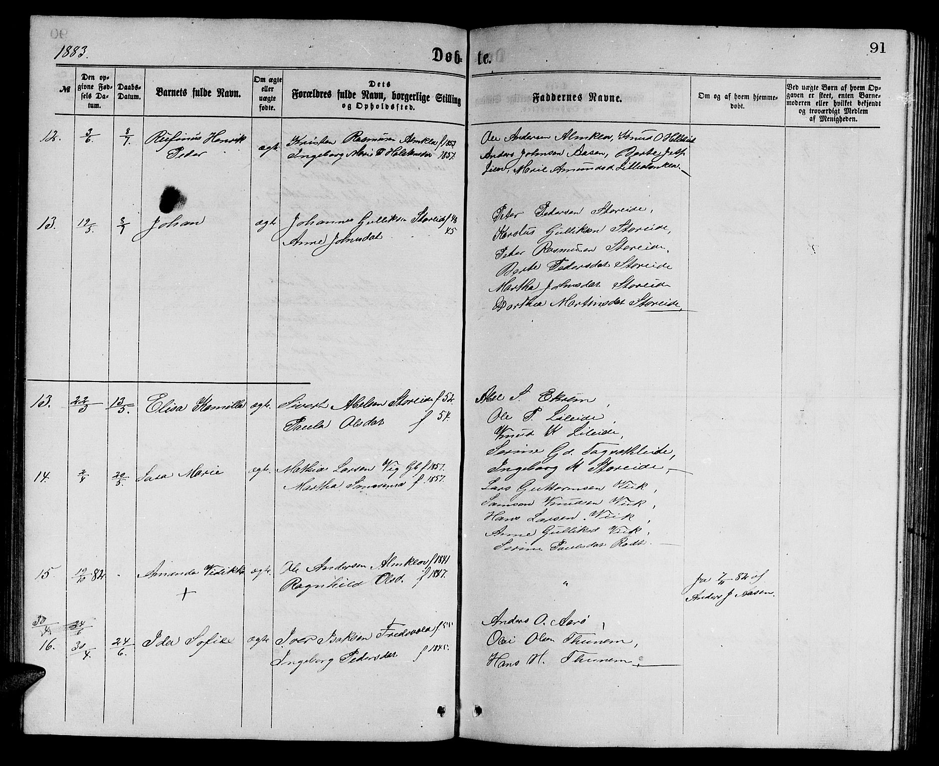 Ministerialprotokoller, klokkerbøker og fødselsregistre - Møre og Romsdal, AV/SAT-A-1454/501/L0016: Parish register (copy) no. 501C02, 1868-1884, p. 91