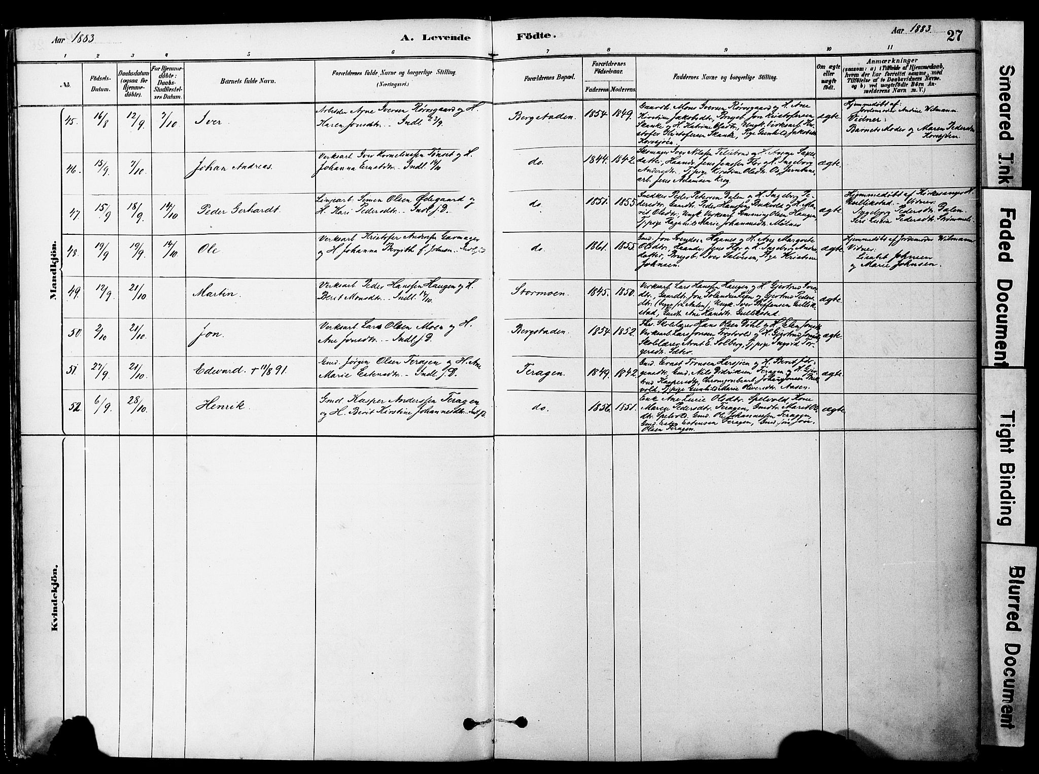 Ministerialprotokoller, klokkerbøker og fødselsregistre - Sør-Trøndelag, AV/SAT-A-1456/681/L0933: Parish register (official) no. 681A11, 1879-1890, p. 27