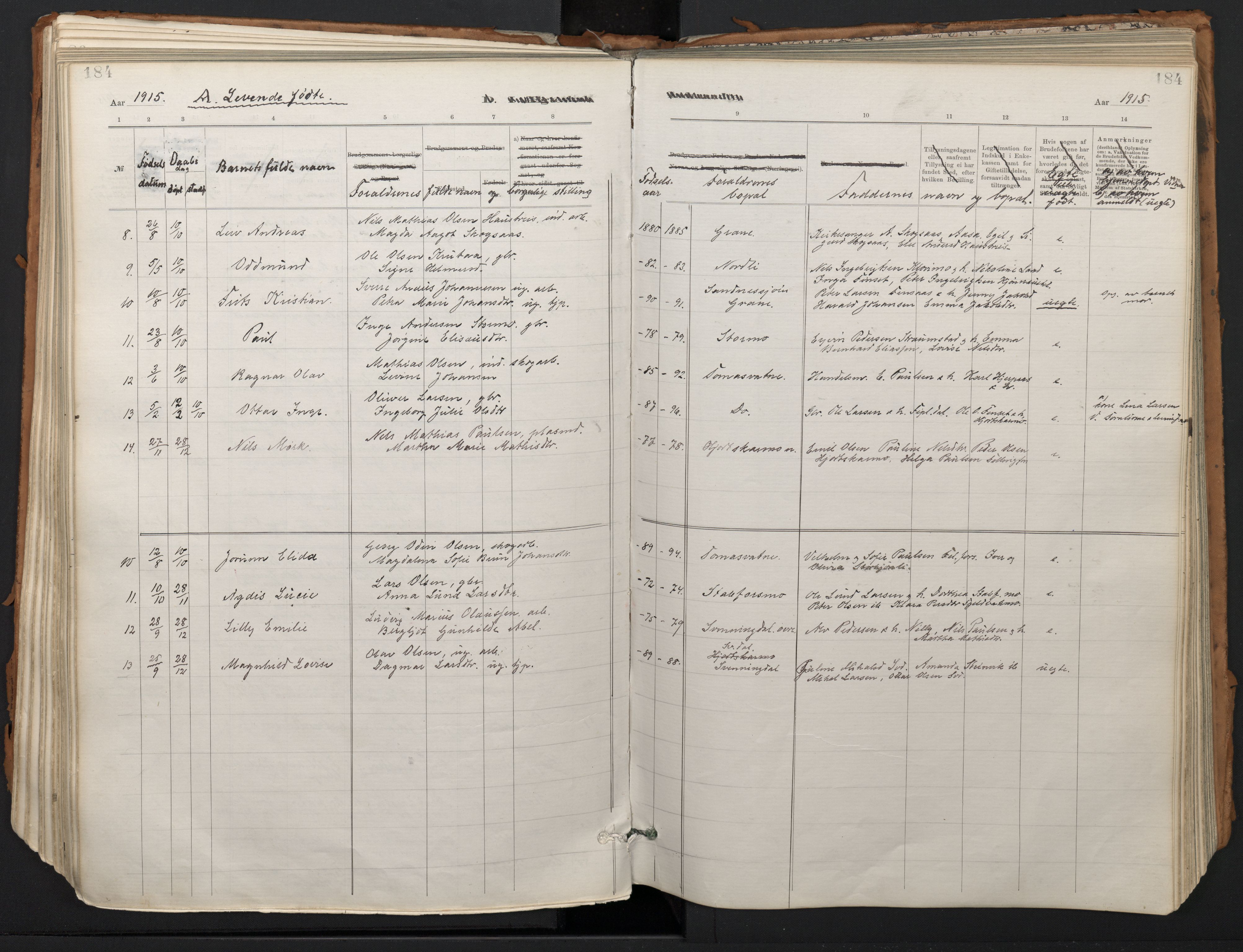 Ministerialprotokoller, klokkerbøker og fødselsregistre - Nordland, SAT/A-1459/824/L0338: Parish register (official) no. 824A01, 1880-1915, p. 184