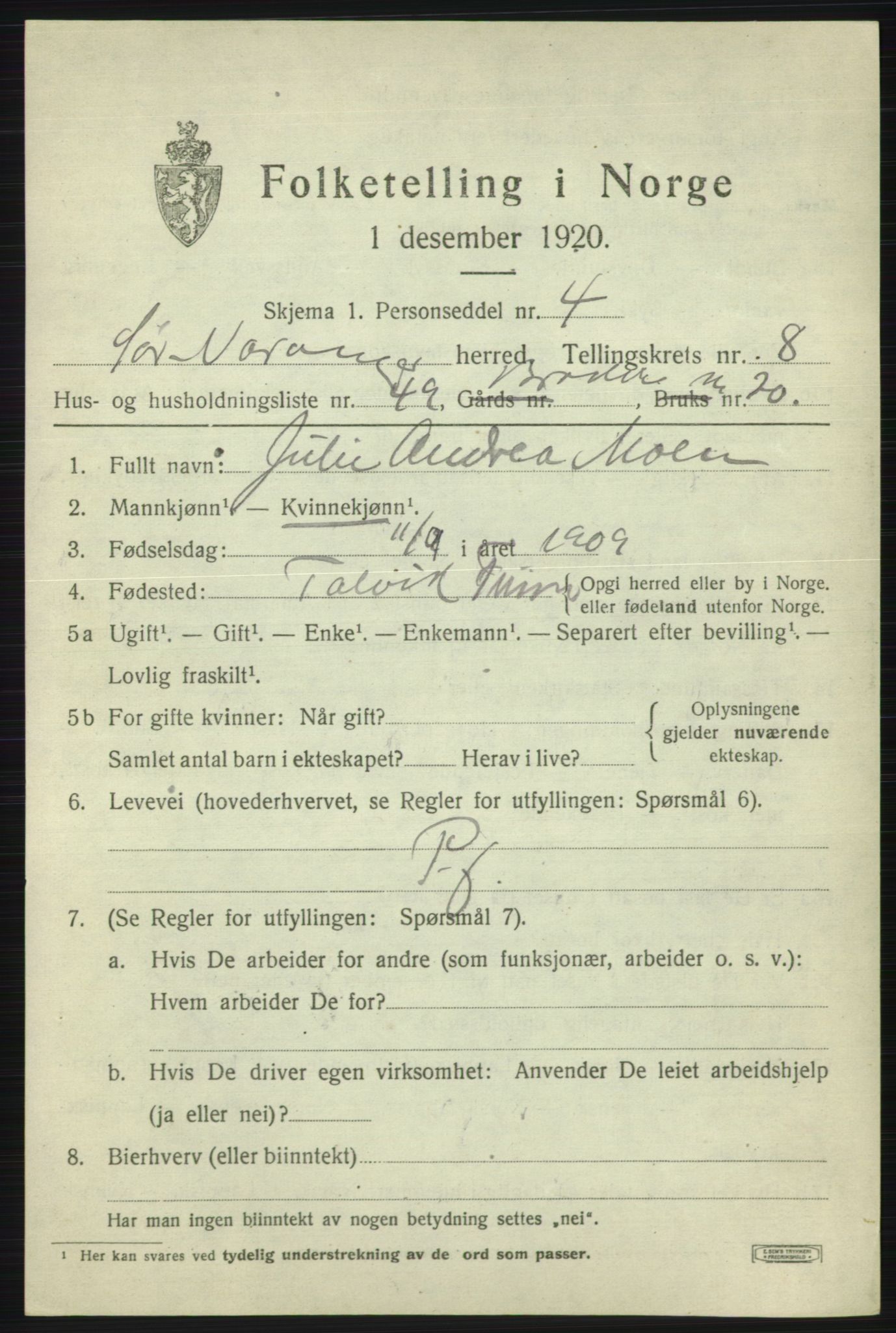 SATØ, 1920 census for Sør-Varanger, 1920, p. 5687