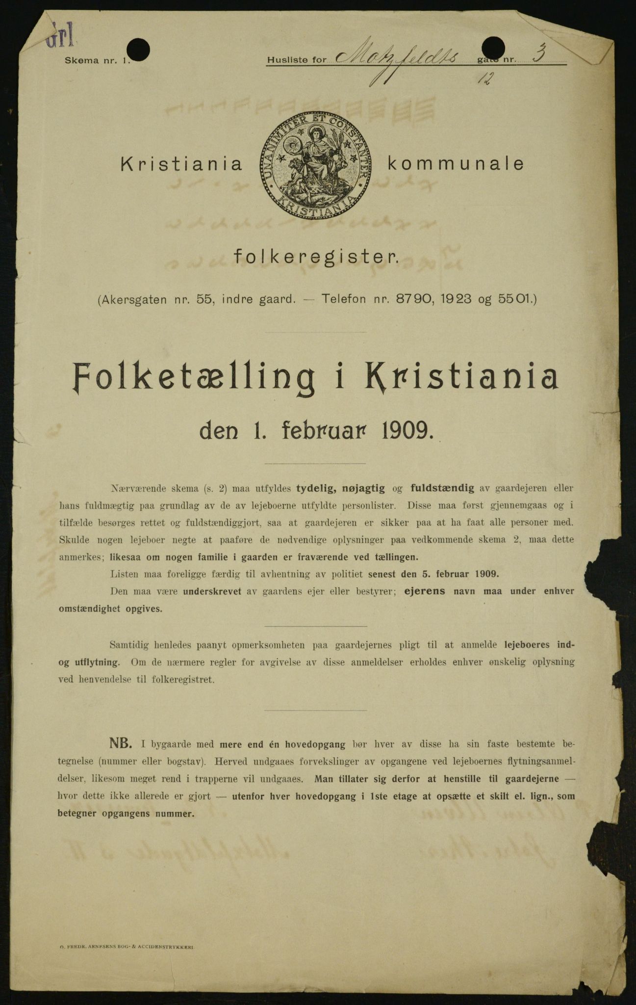 OBA, Municipal Census 1909 for Kristiania, 1909, p. 59675