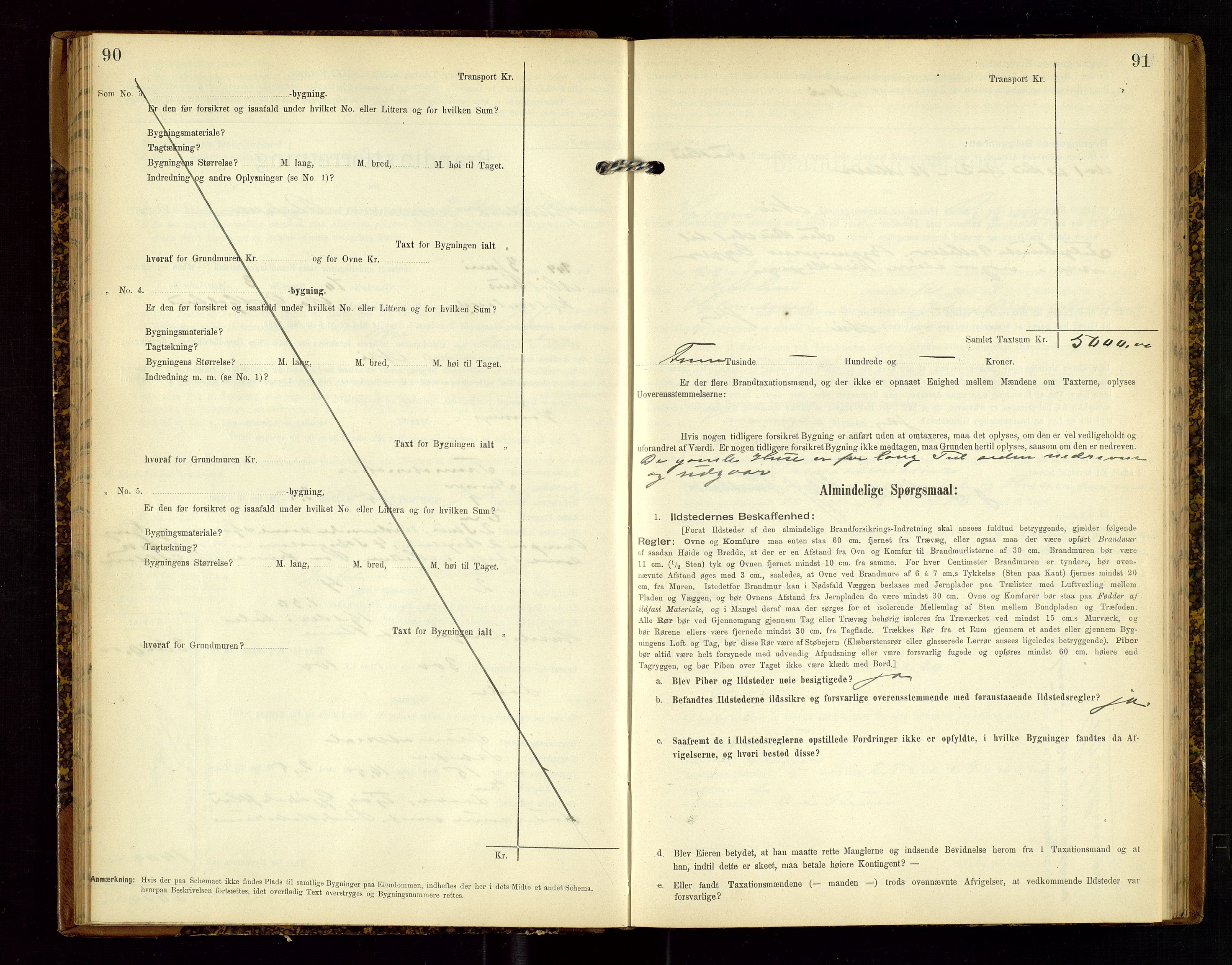 Hjelmeland lensmannskontor, SAST/A-100439/Gob/L0002: "Brandtaxationsprotokol", 1904-1920, p. 90-91