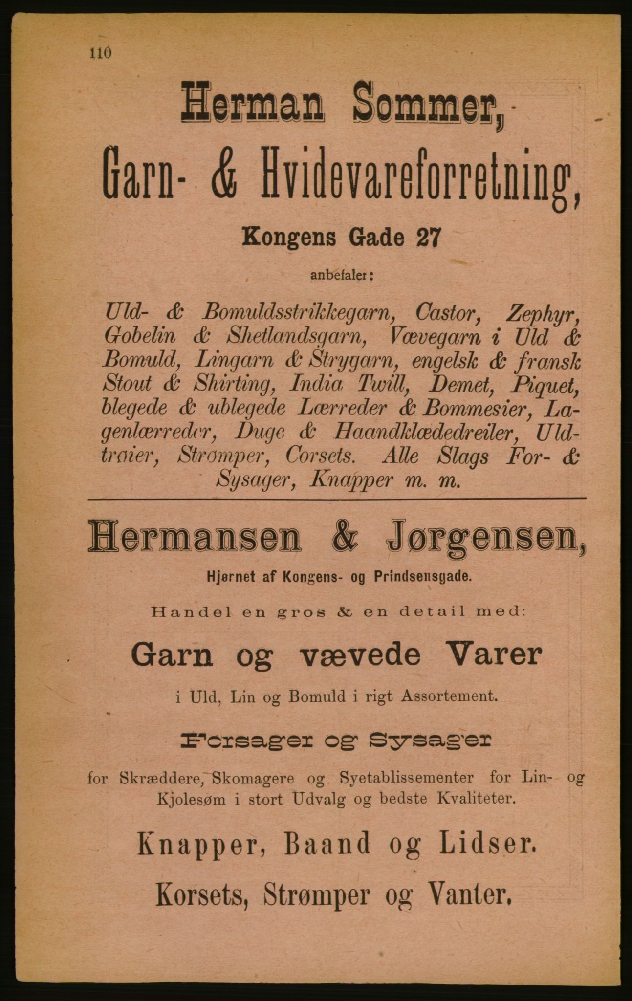 Kristiania/Oslo adressebok, PUBL/-, 1888, p. 110