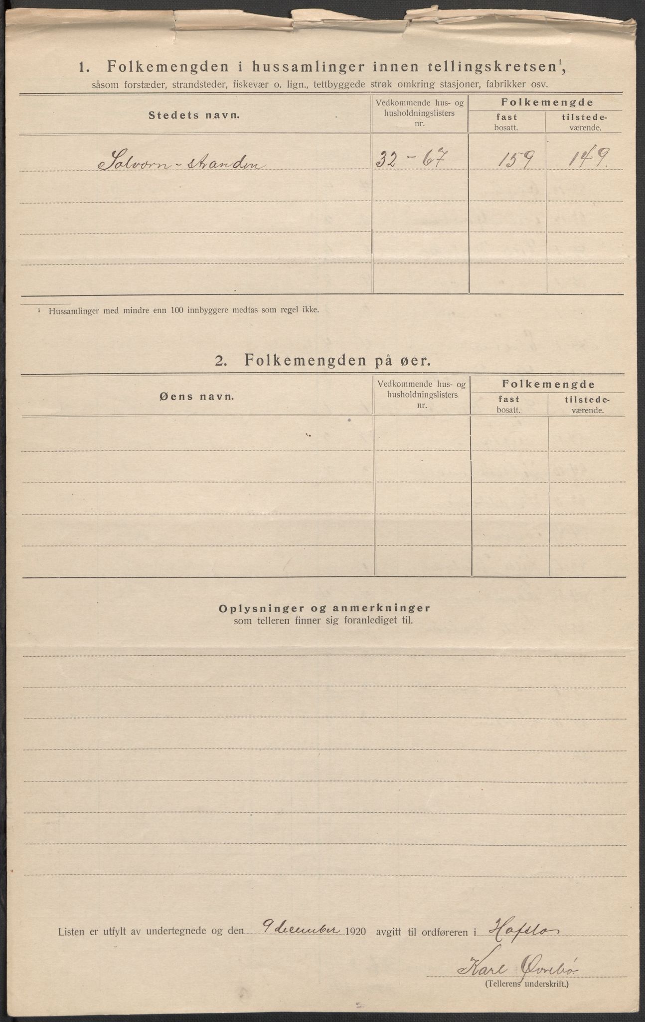 SAB, 1920 census for Hafslo, 1920, p. 21