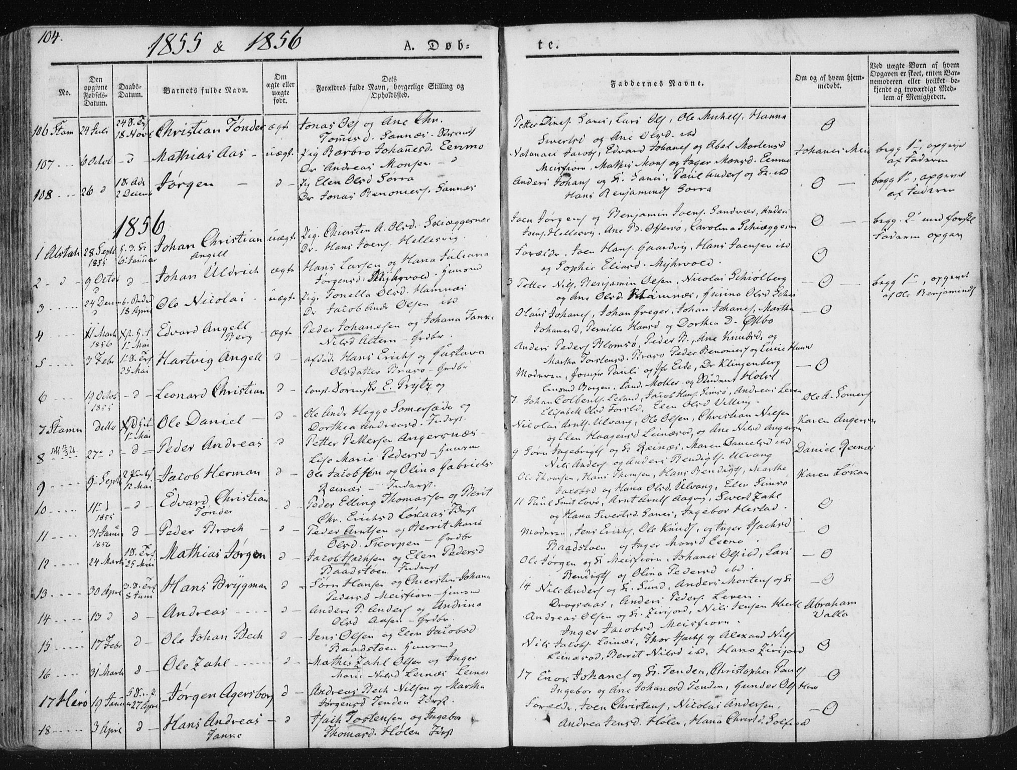 Ministerialprotokoller, klokkerbøker og fødselsregistre - Nordland, SAT/A-1459/830/L0446: Parish register (official) no. 830A10, 1831-1865, p. 104