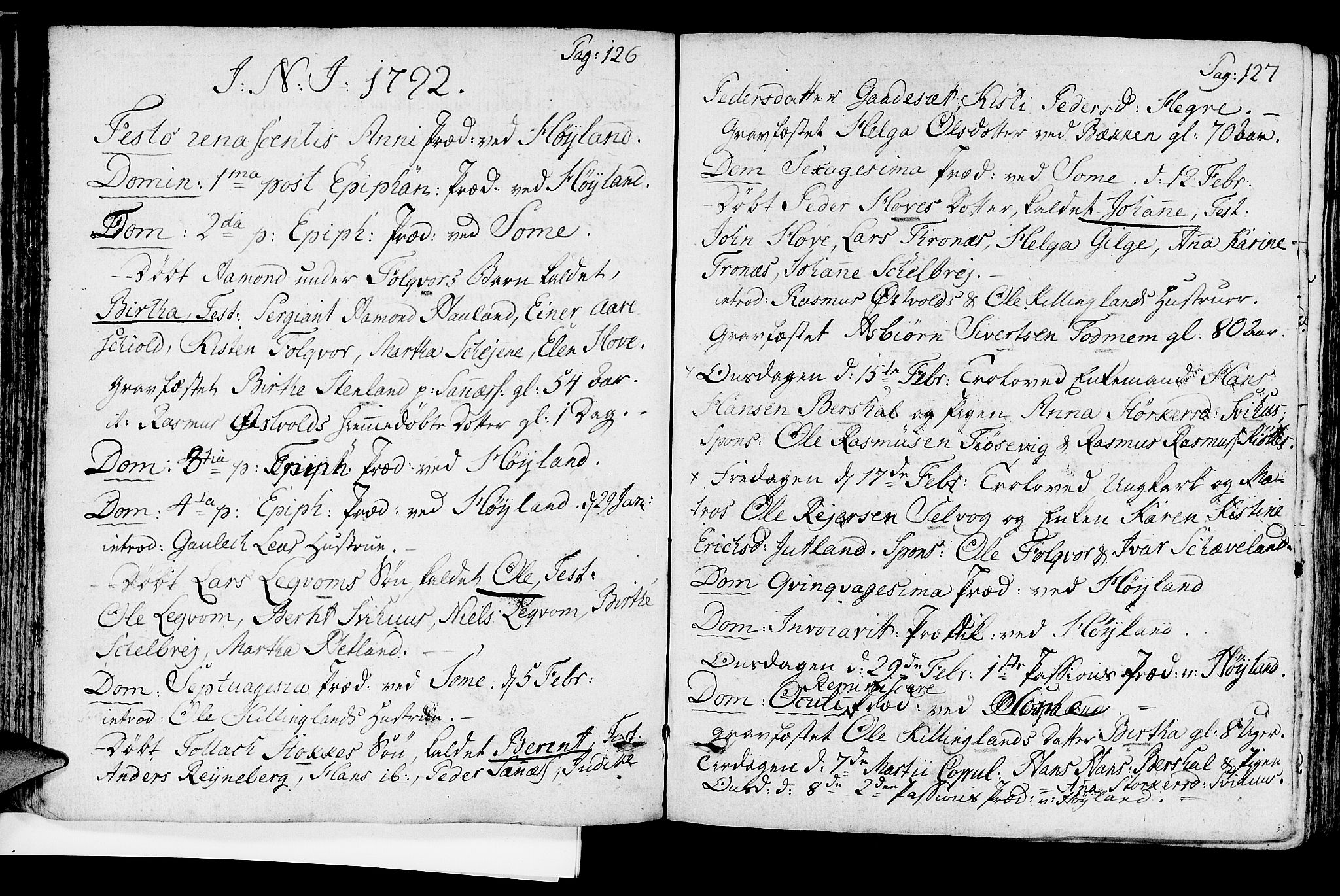 Høyland sokneprestkontor, SAST/A-101799/001/30BA/L0004: Parish register (official) no. A 4, 1784-1803, p. 126-127