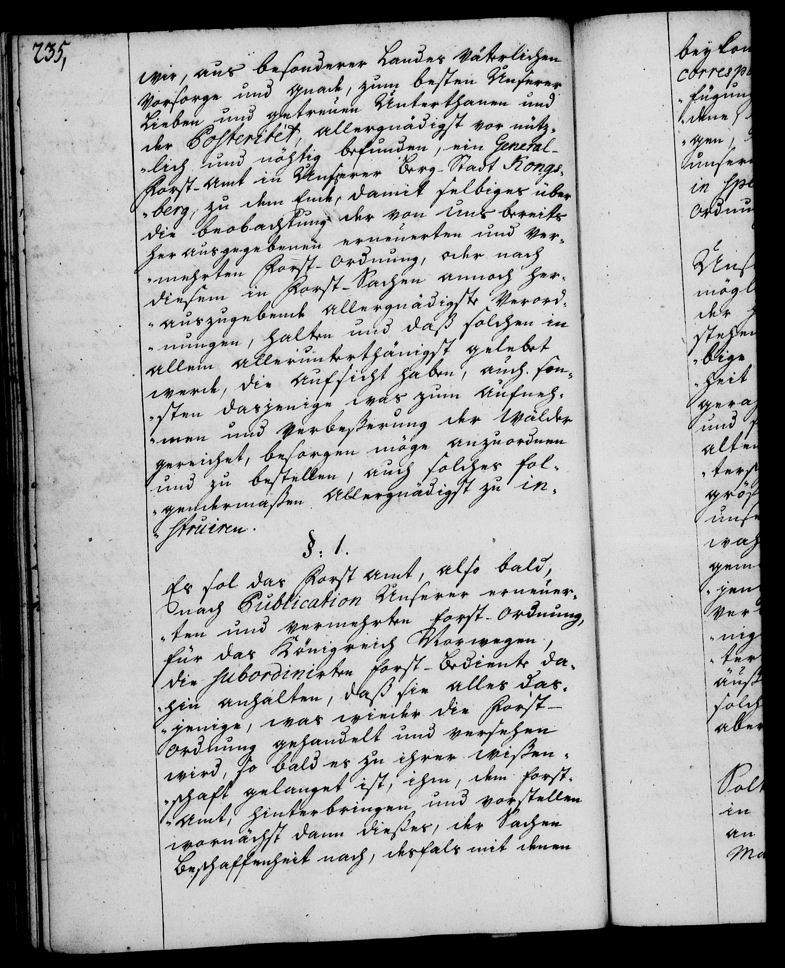 Rentekammeret, Kammerkanselliet, RA/EA-3111/G/Gg/Ggi/L0002: Norsk instruksjonsprotokoll med register (merket RK 53.35), 1729-1751, p. 235