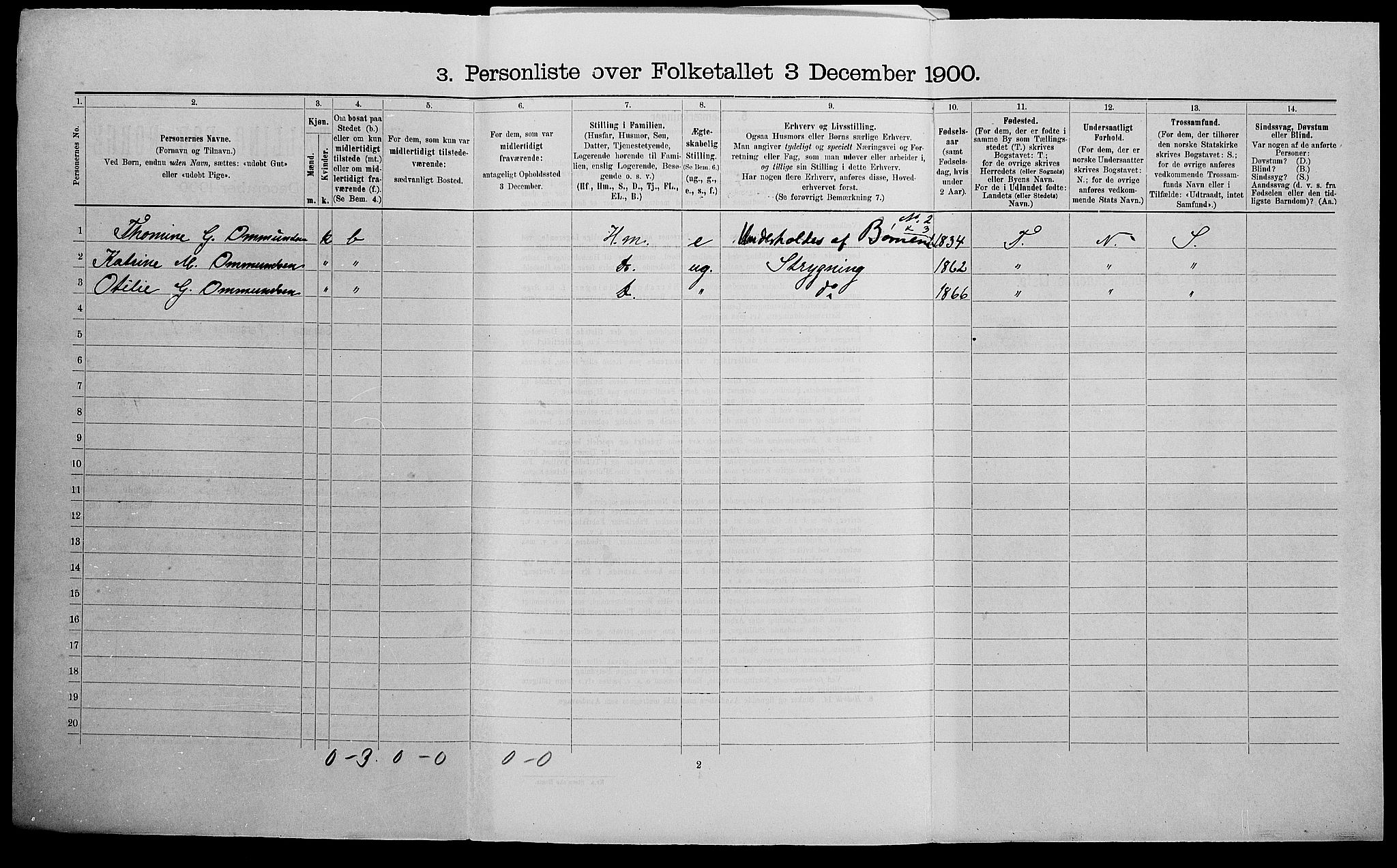 SAK, 1900 census for Kristiansand, 1900, p. 5739