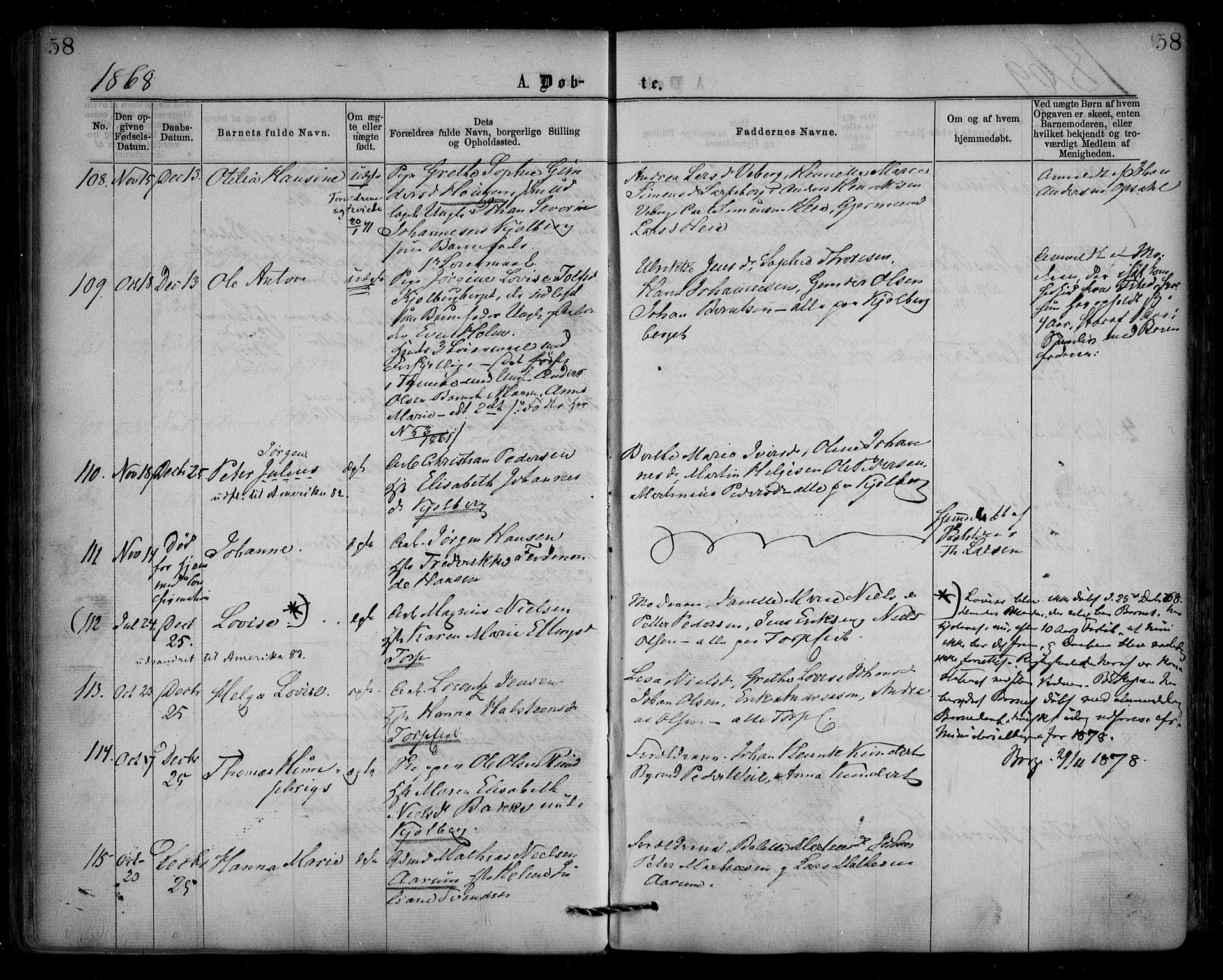Borge prestekontor Kirkebøker, SAO/A-10903/F/Fa/L0006: Parish register (official) no. I 6, 1861-1874, p. 58