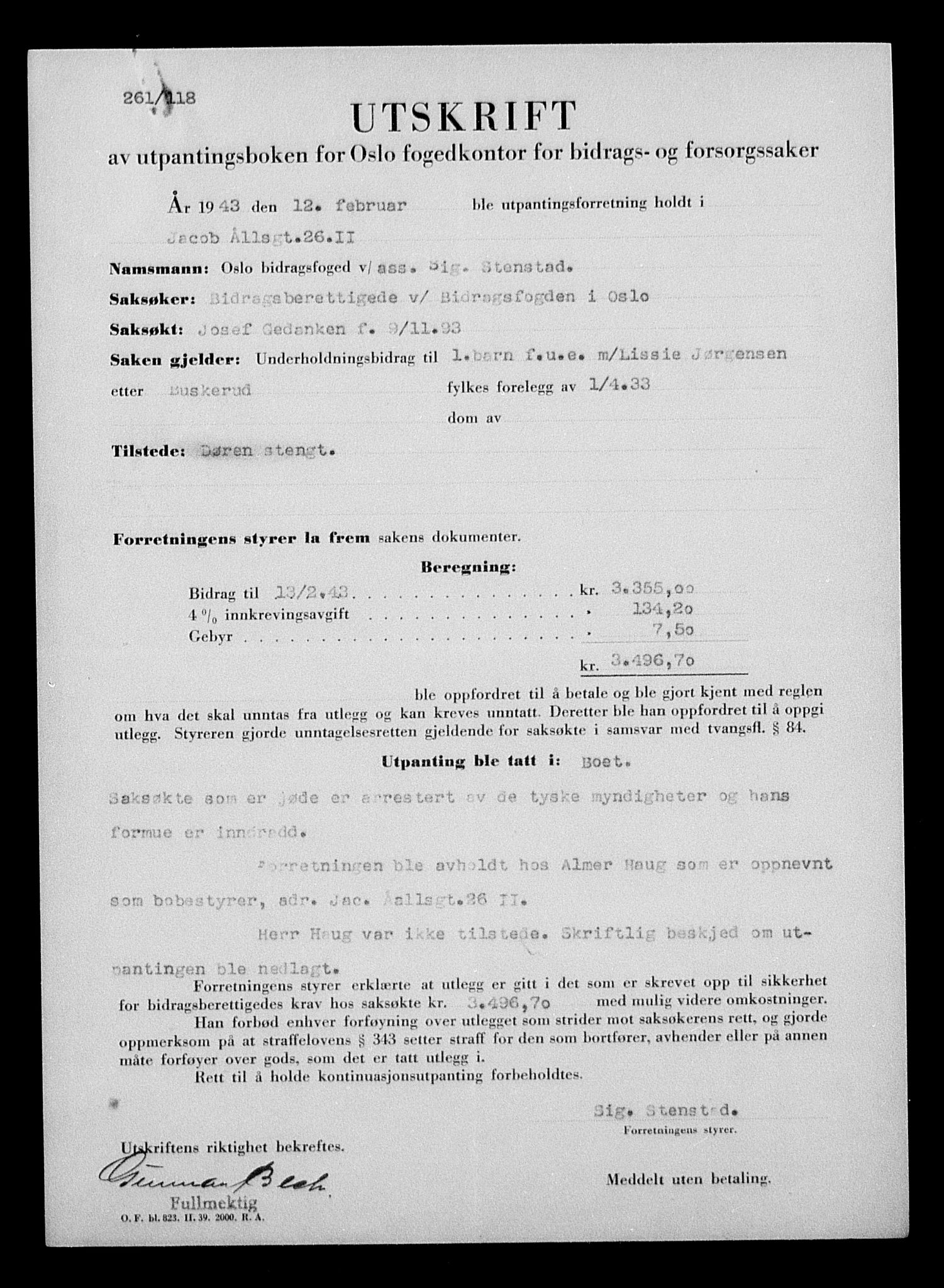 Justisdepartementet, Tilbakeføringskontoret for inndratte formuer, RA/S-1564/H/Hc/Hcc/L0937: --, 1945-1947, p. 234