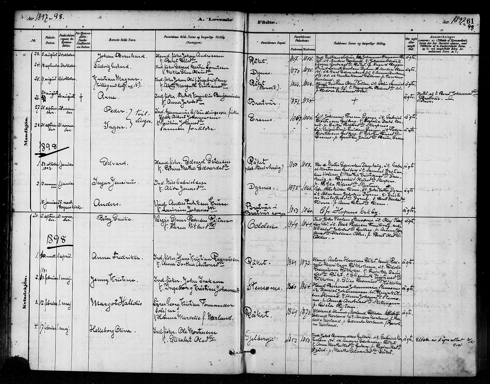 Ministerialprotokoller, klokkerbøker og fødselsregistre - Møre og Romsdal, AV/SAT-A-1454/582/L0947: Parish register (official) no. 582A01, 1880-1900, p. 61