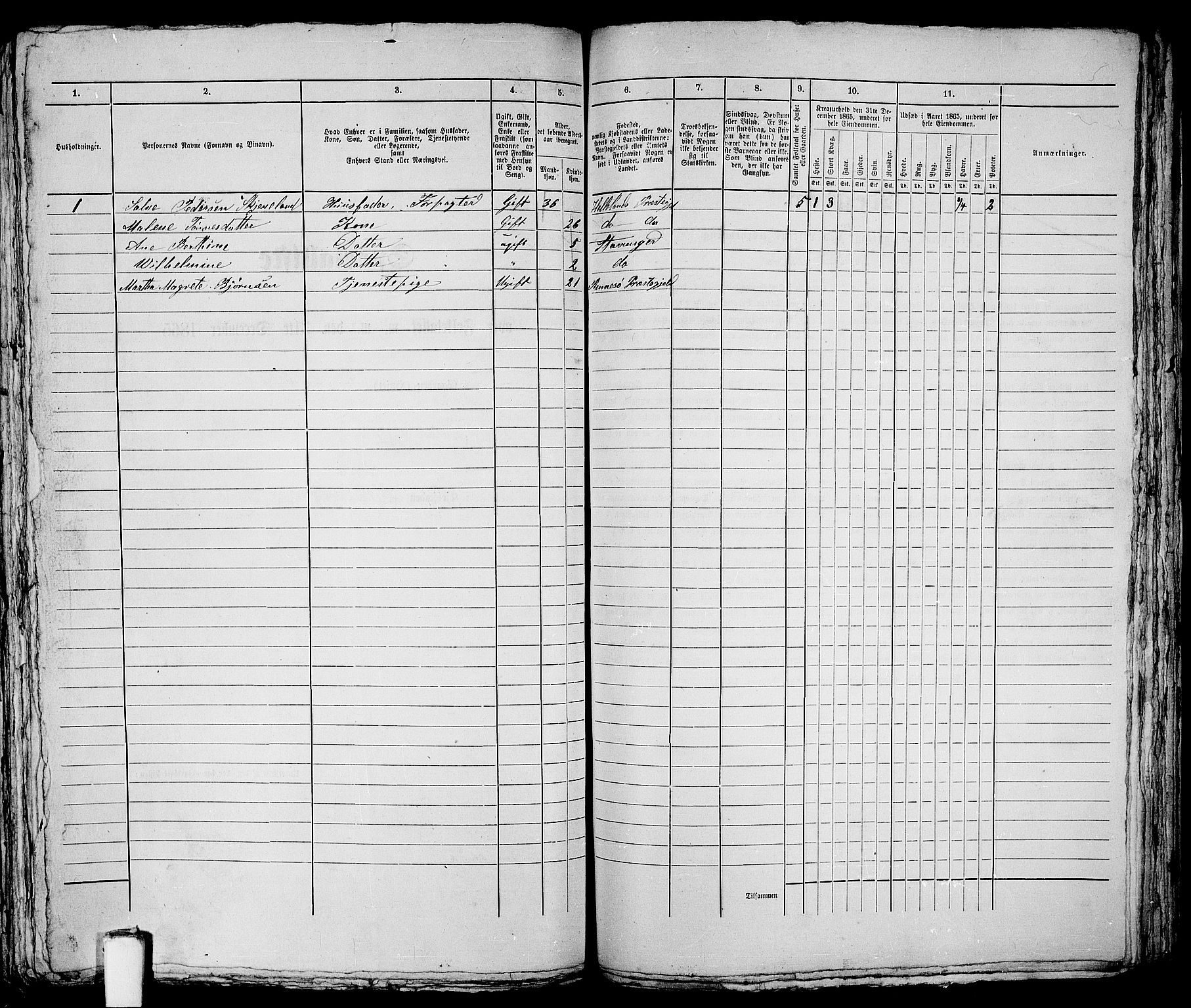 RA, 1865 census for Stavanger, 1865, p. 926