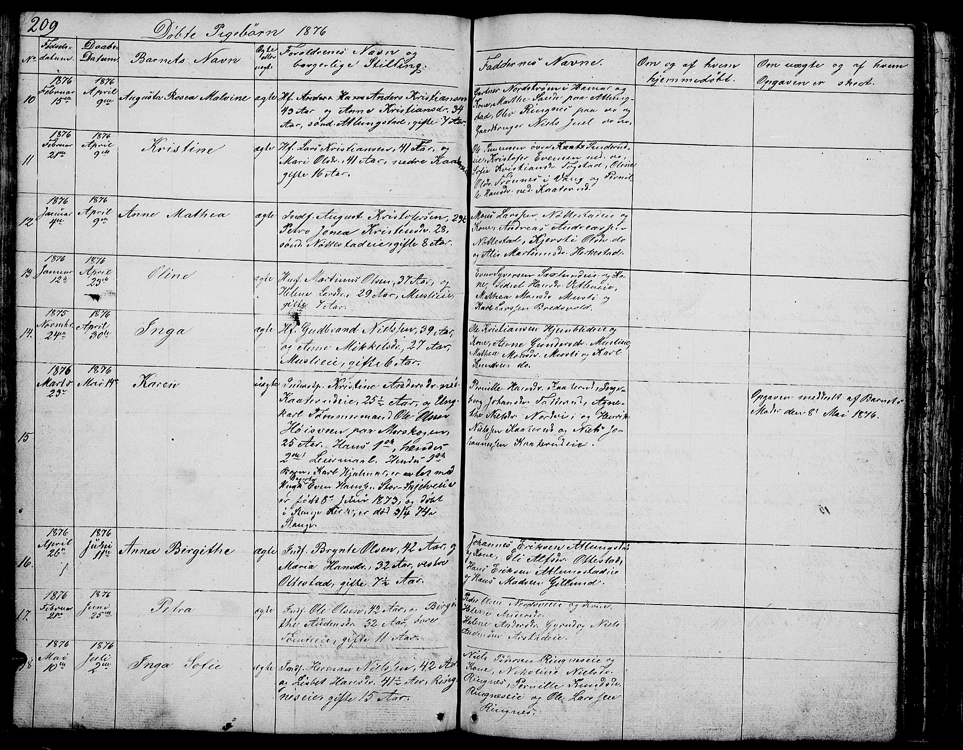 Stange prestekontor, AV/SAH-PREST-002/L/L0002: Parish register (copy) no. 2, 1838-1879, p. 209