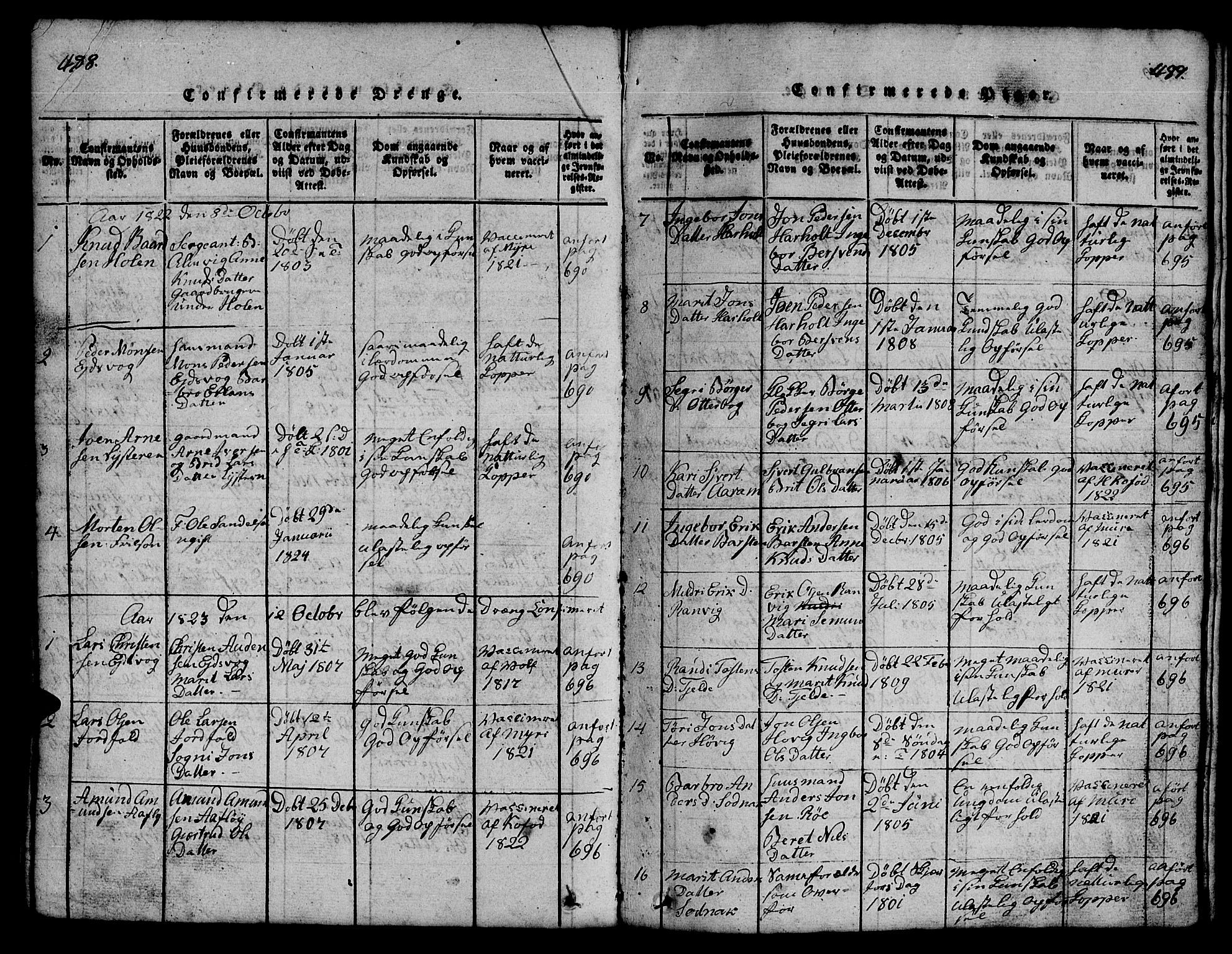 Ministerialprotokoller, klokkerbøker og fødselsregistre - Møre og Romsdal, AV/SAT-A-1454/551/L0629: Parish register (copy) no. 551C01, 1818-1839, p. 488-489