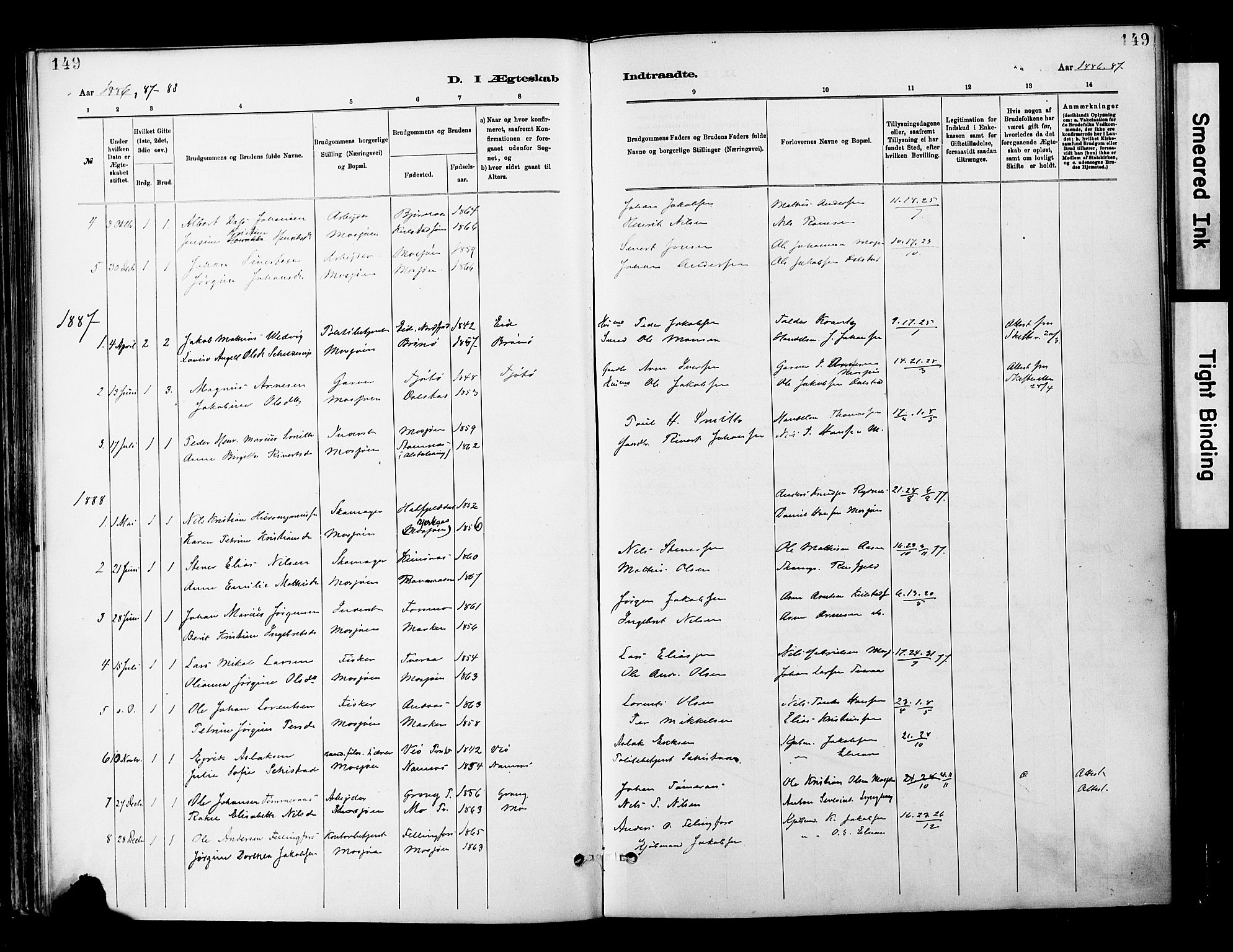 Ministerialprotokoller, klokkerbøker og fødselsregistre - Nordland, SAT/A-1459/820/L0296: Parish register (official) no. 820A17, 1880-1903, p. 149