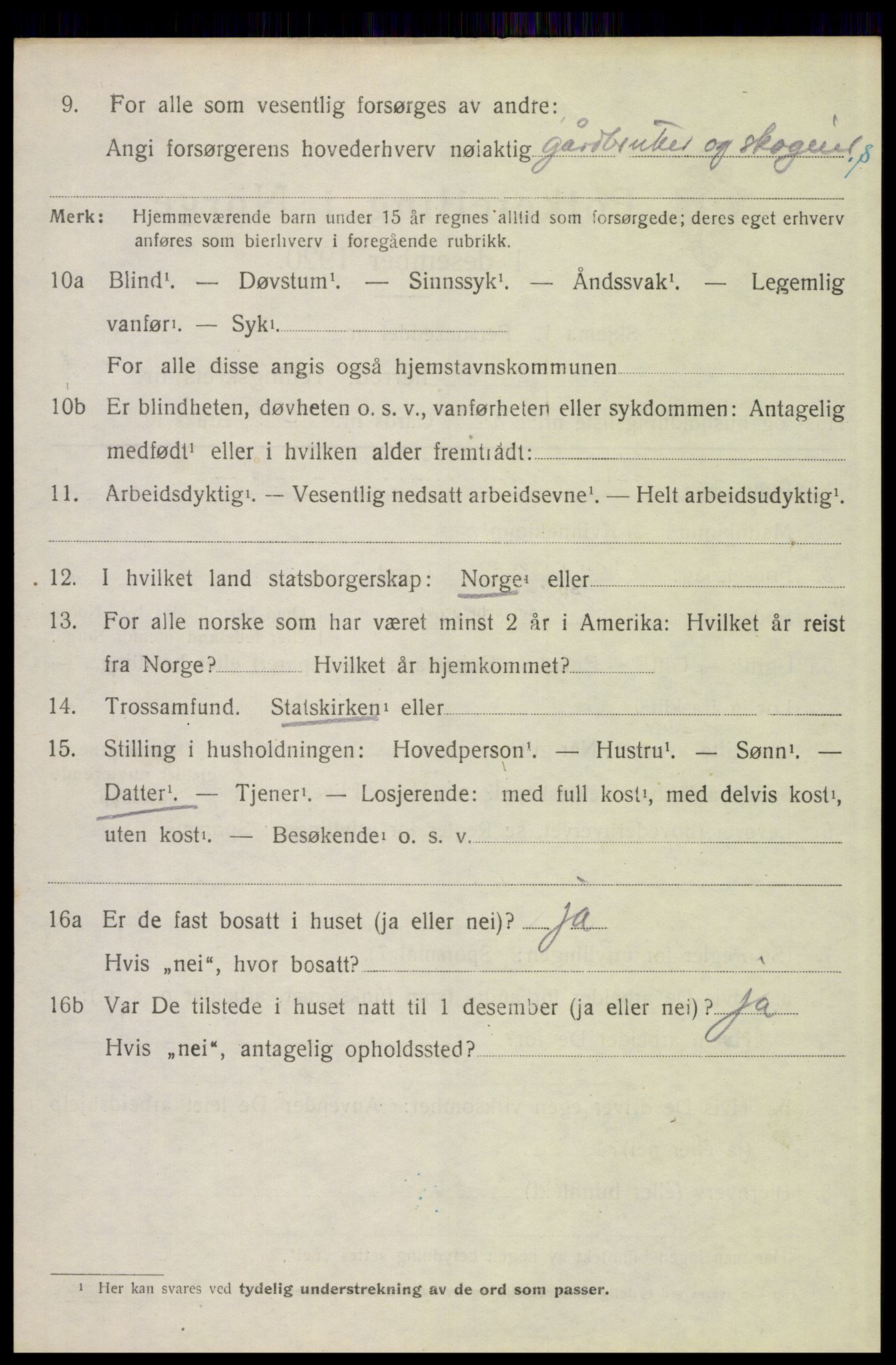 SAH, 1920 census for Elverum, 1920, p. 16951