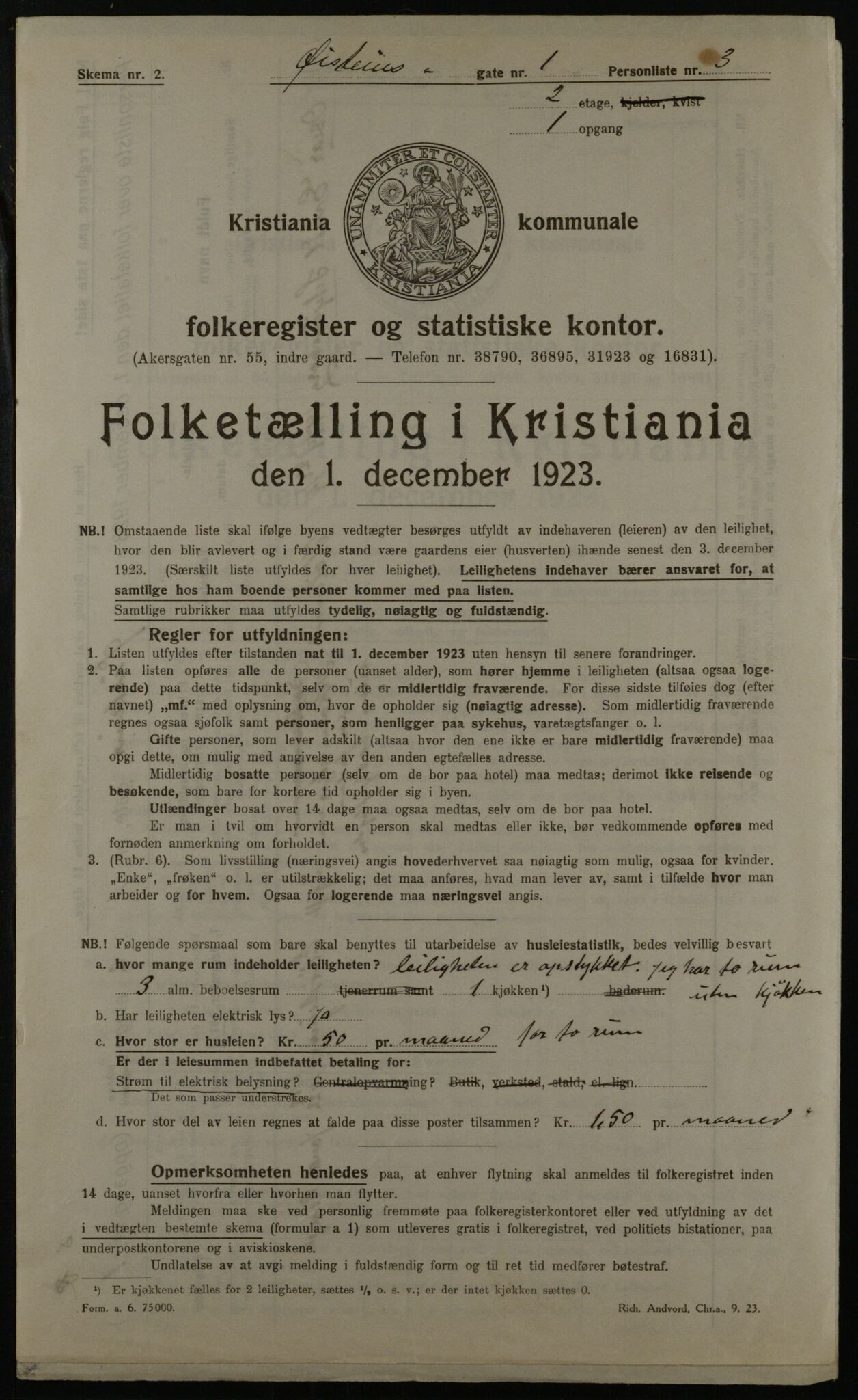 OBA, Municipal Census 1923 for Kristiania, 1923, p. 36290