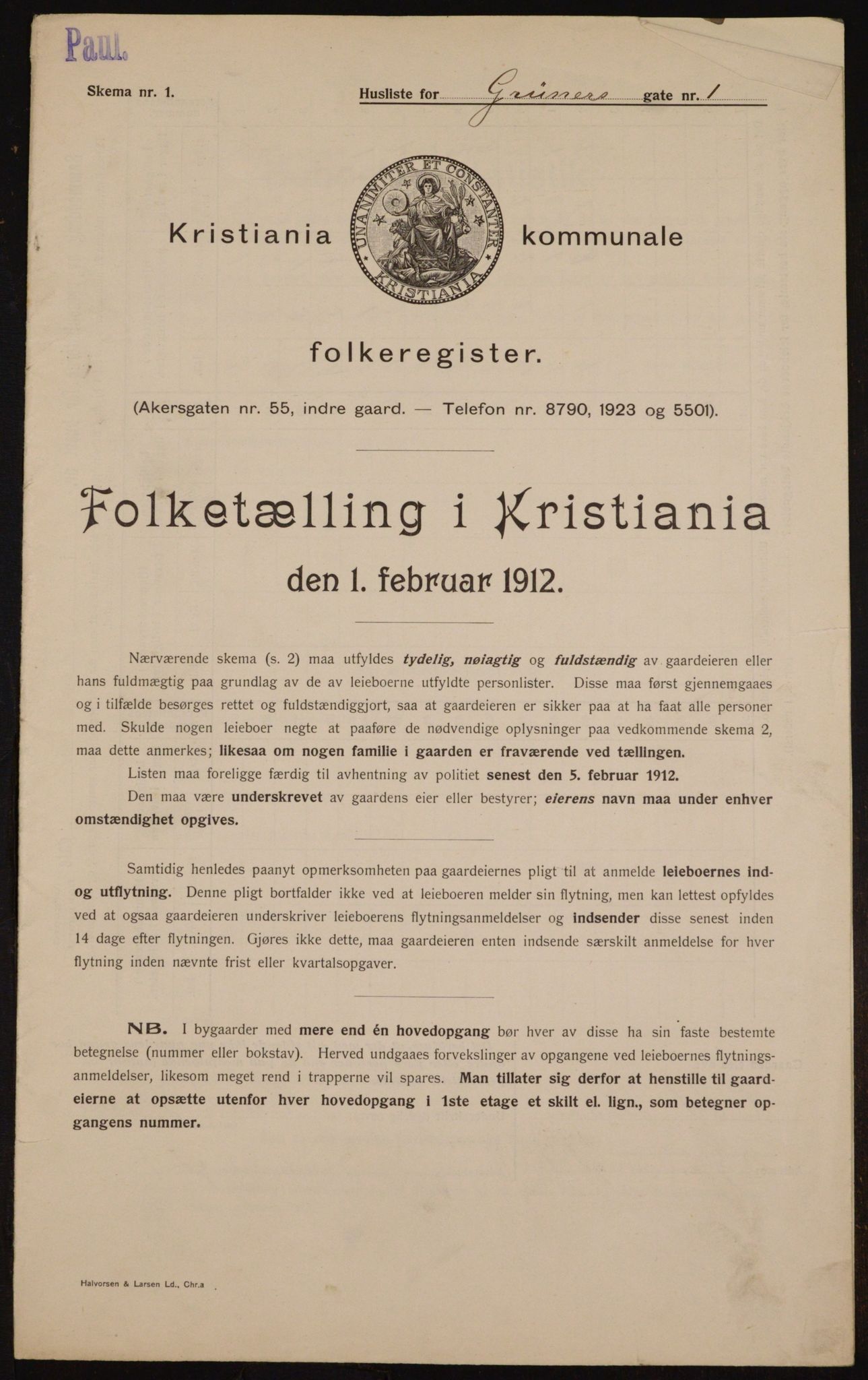 OBA, Municipal Census 1912 for Kristiania, 1912, p. 30471