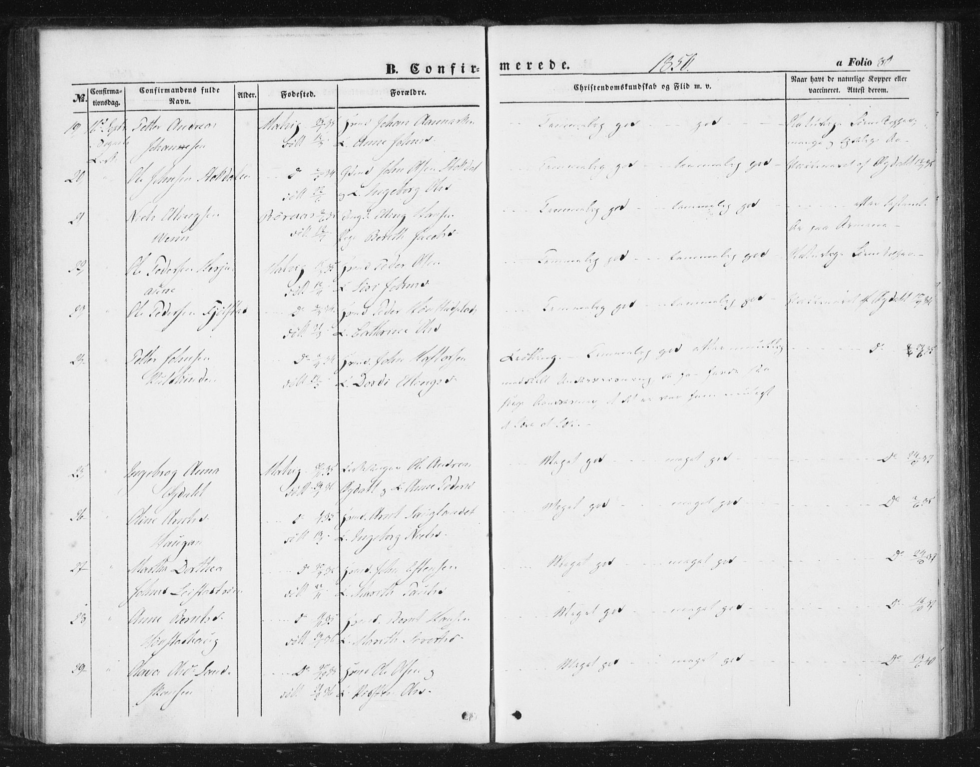 Ministerialprotokoller, klokkerbøker og fødselsregistre - Sør-Trøndelag, AV/SAT-A-1456/616/L0407: Parish register (official) no. 616A04, 1848-1856, p. 80