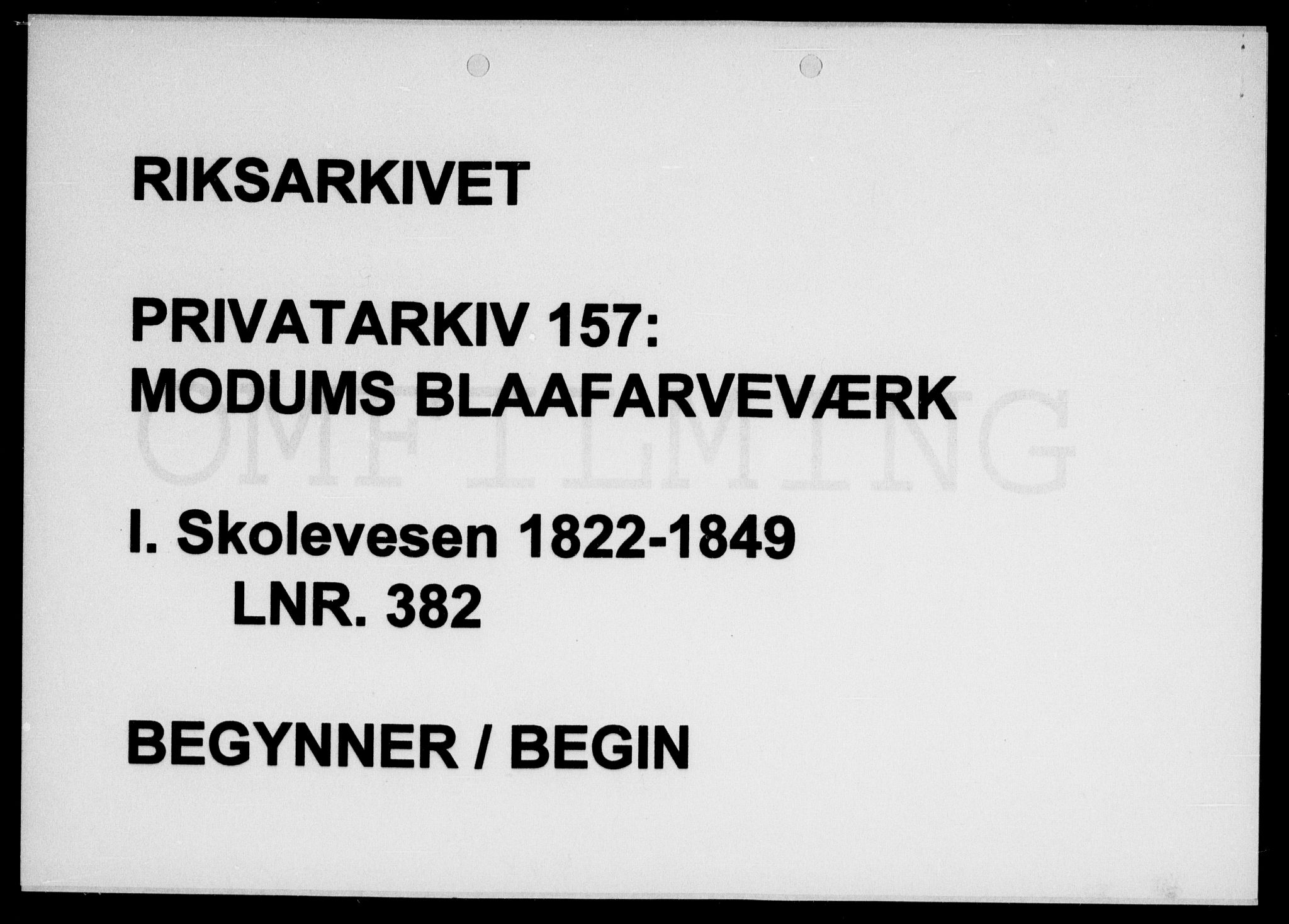 Modums Blaafarveværk, RA/PA-0157/G/Gi/L0382/0002: -- / Søknader til ledige læreposter 1831, 1839, 1822-1848, p. 1