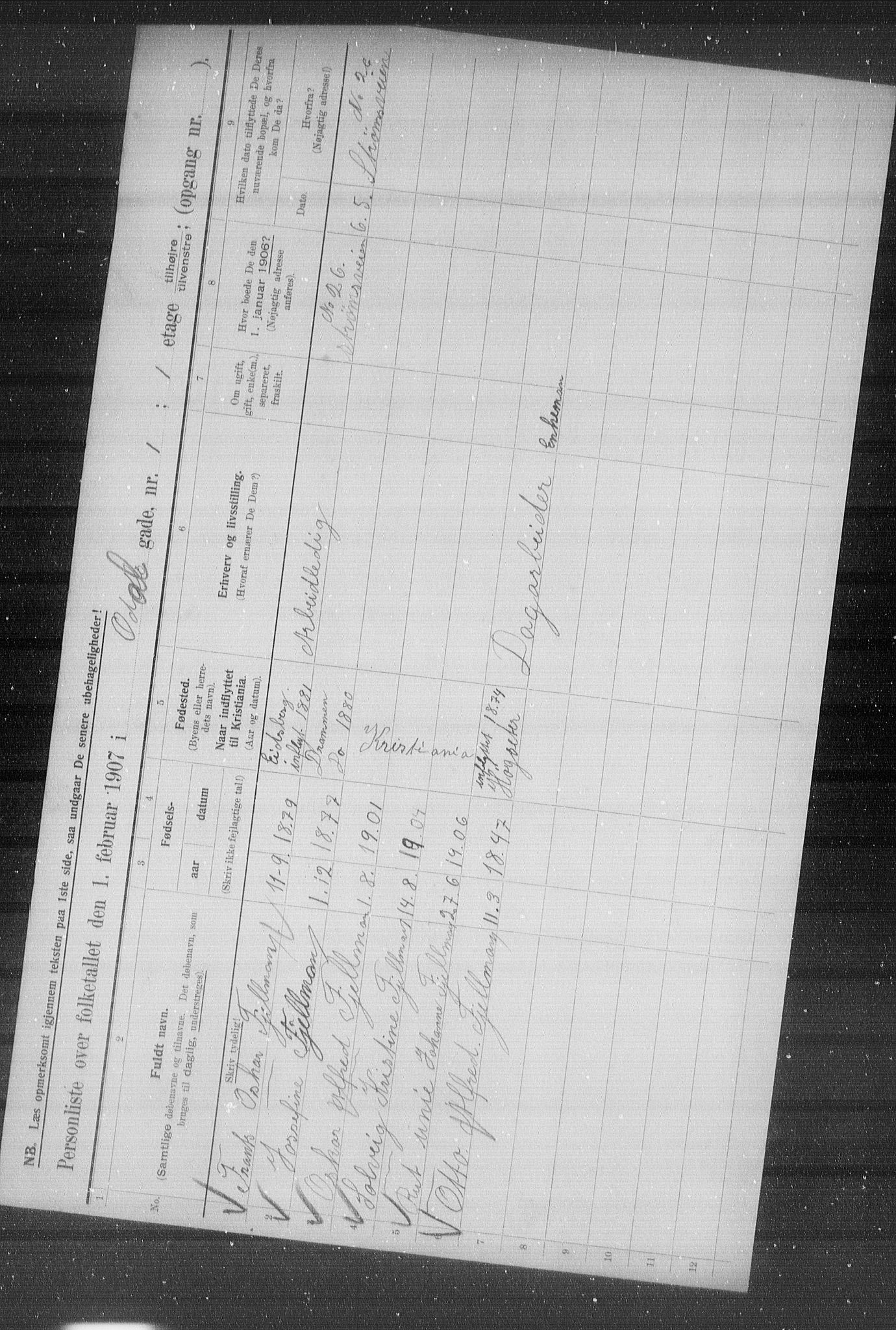 OBA, Municipal Census 1907 for Kristiania, 1907, p. 38146