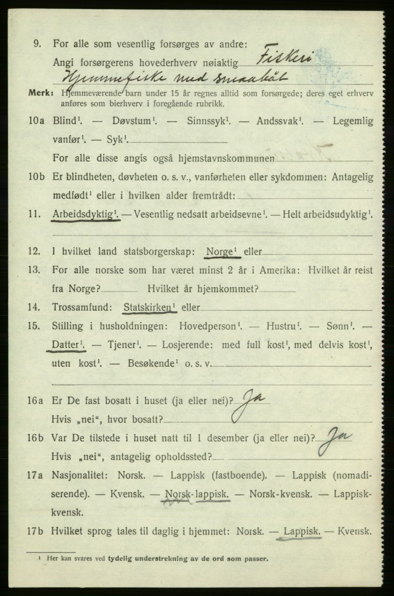 SATØ, 1920 census for , 1920, p. 1989