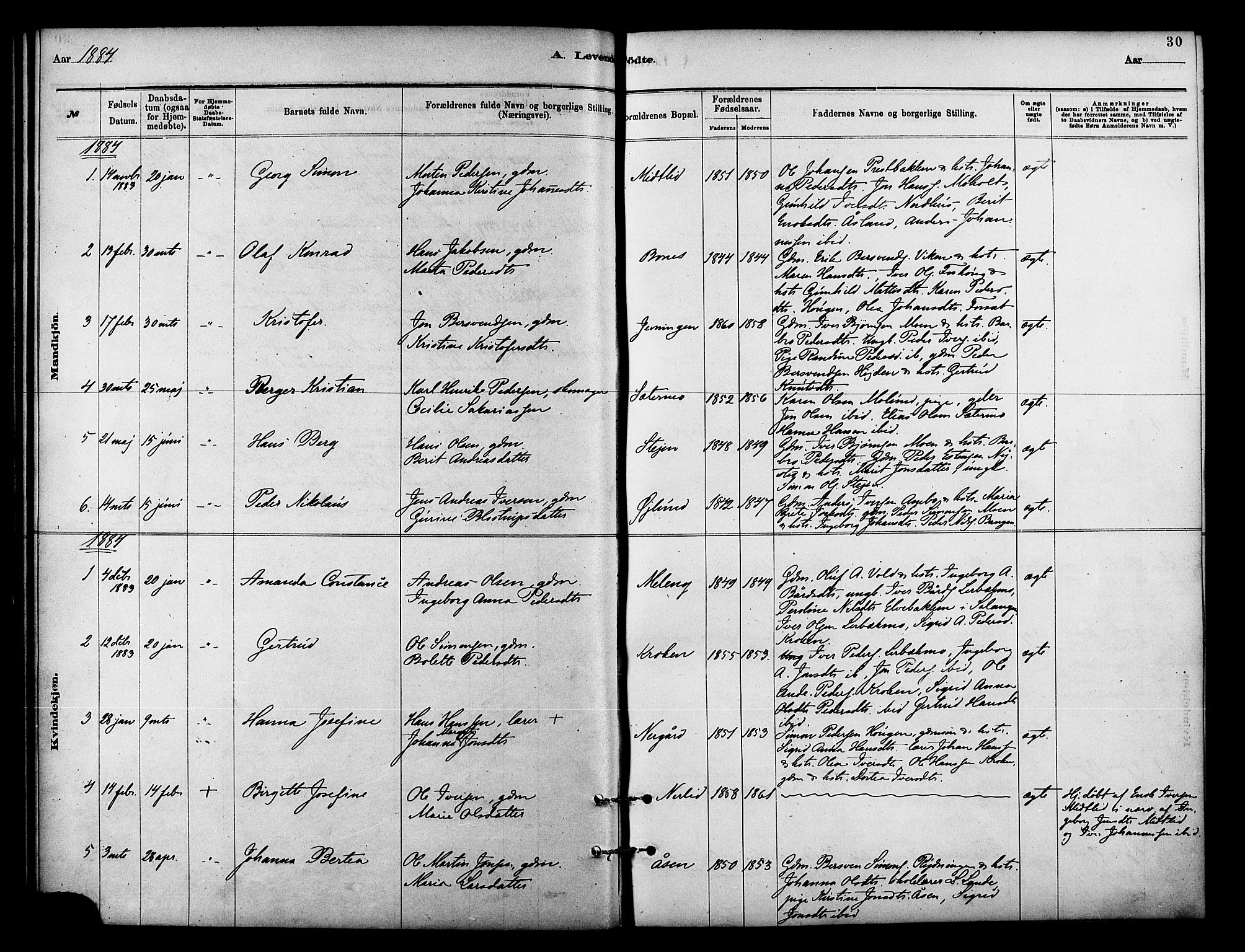 Målselv sokneprestembete, SATØ/S-1311/G/Ga/Gaa/L0009kirke: Parish register (official) no. 9, 1878-1889, p. 30