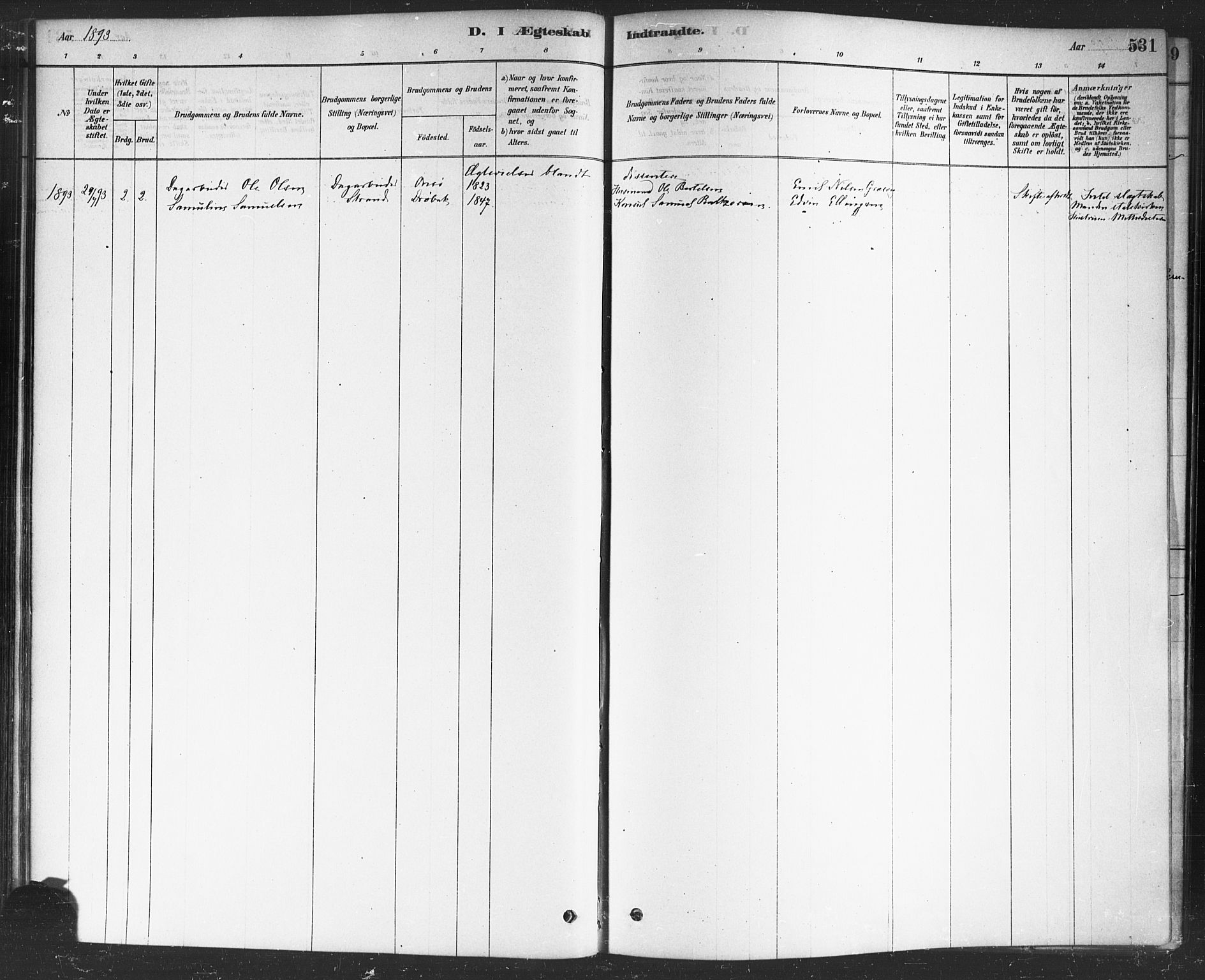 Onsøy prestekontor Kirkebøker, SAO/A-10914/F/Fa/L0006: Parish register (official) no. I 6, 1878-1898, p. 531