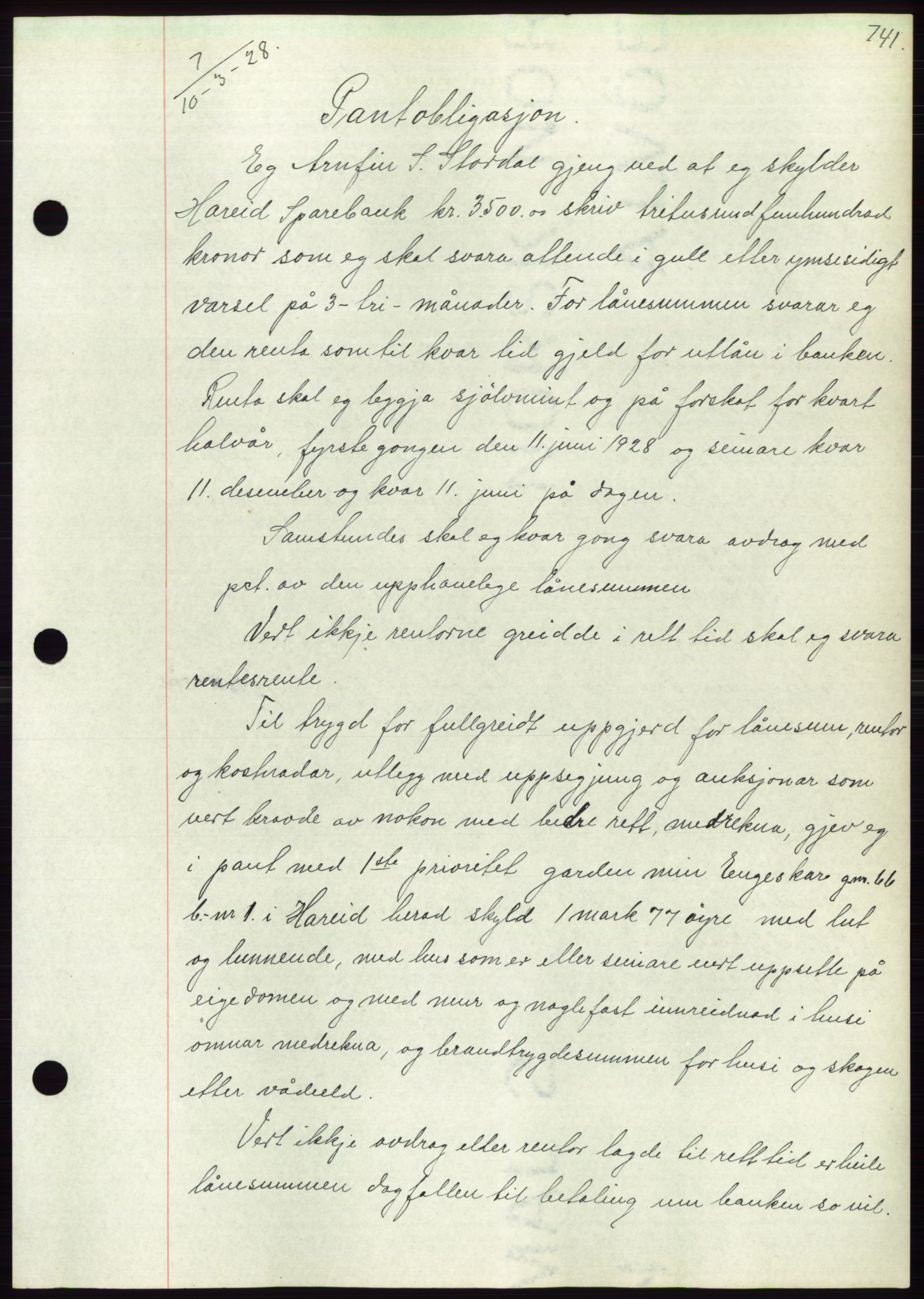 Søre Sunnmøre sorenskriveri, AV/SAT-A-4122/1/2/2C/L0047: Mortgage book no. 41, 1927-1928, Deed date: 10.03.1928