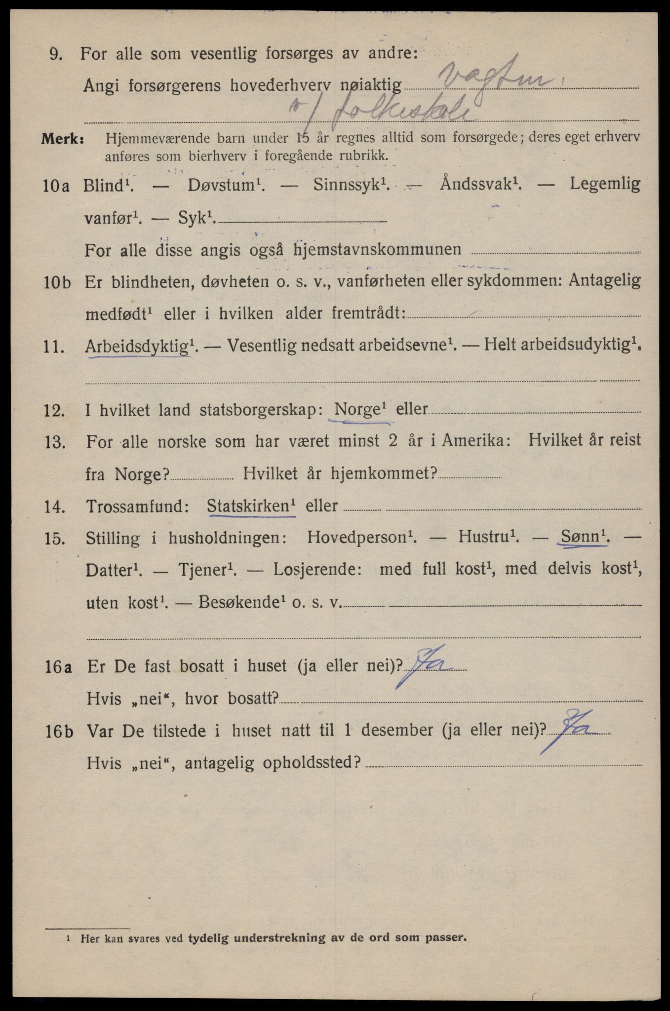 SAT, 1920 census for Trondheim, 1920, p. 41207