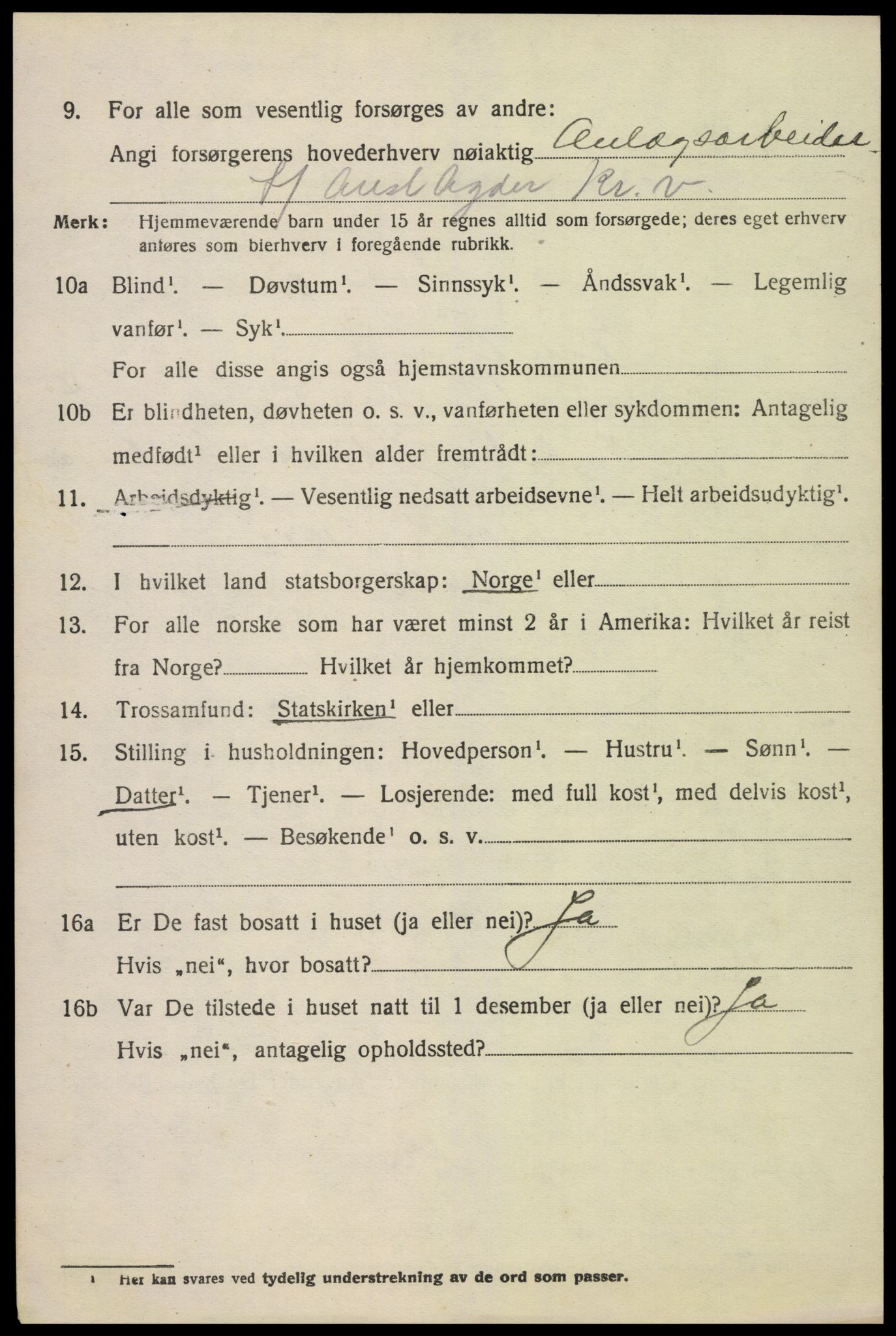 SAK, 1920 census for Åmli, 1920, p. 1412