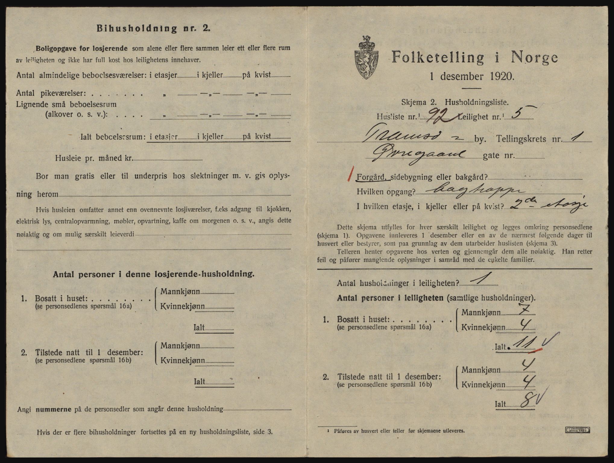 SATØ, 1920 census for Tromsø, 1920, p. 2779