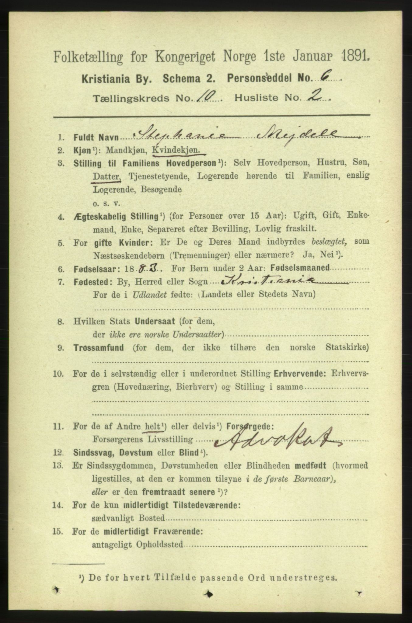 RA, 1891 census for 0301 Kristiania, 1891, p. 4226