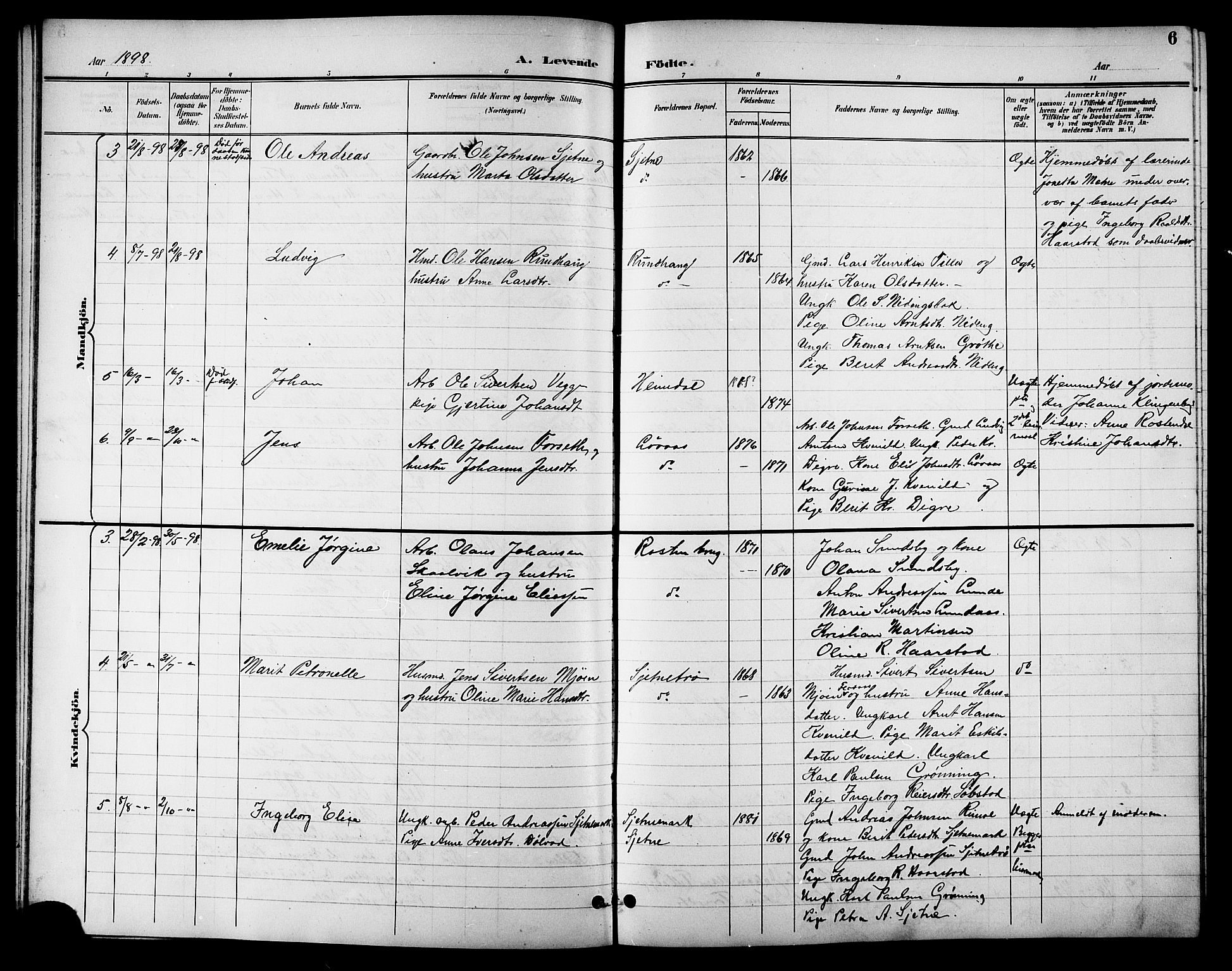 Ministerialprotokoller, klokkerbøker og fødselsregistre - Sør-Trøndelag, SAT/A-1456/621/L0460: Parish register (copy) no. 621C03, 1896-1914, p. 6