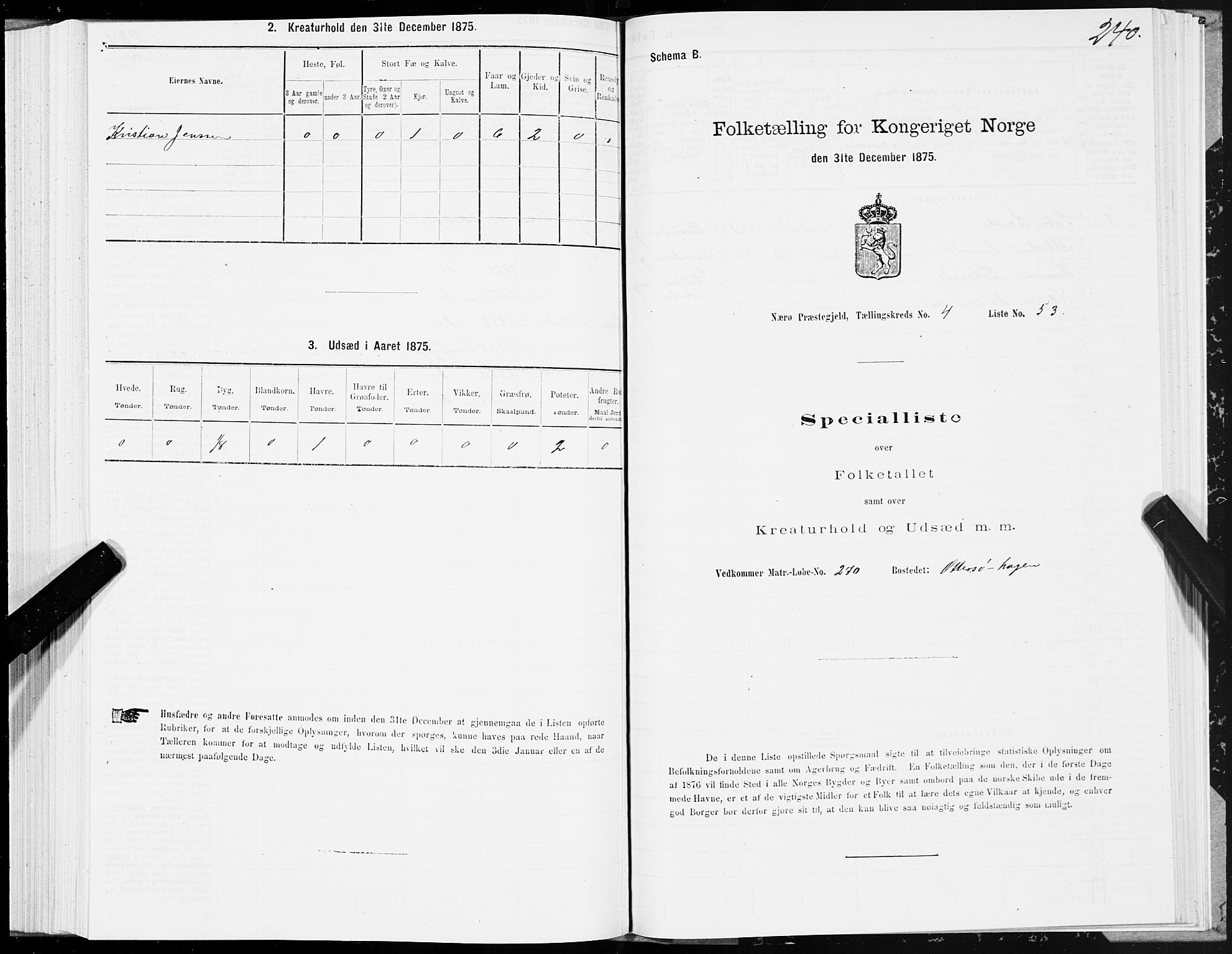 SAT, 1875 census for 1751P Nærøy, 1875, p. 2240