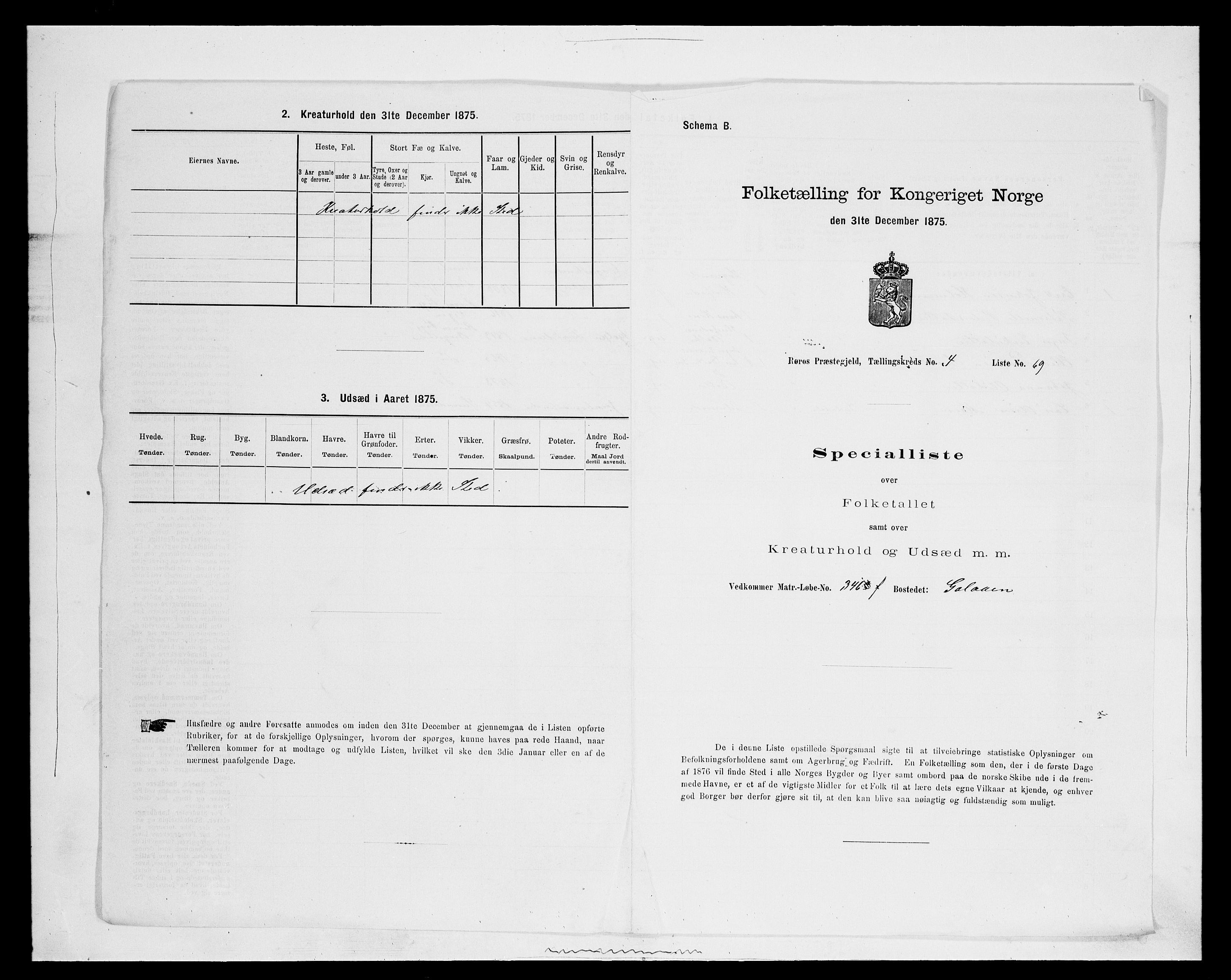 SAH, 1875 census for 0436P Tolga, 1875, p. 1191