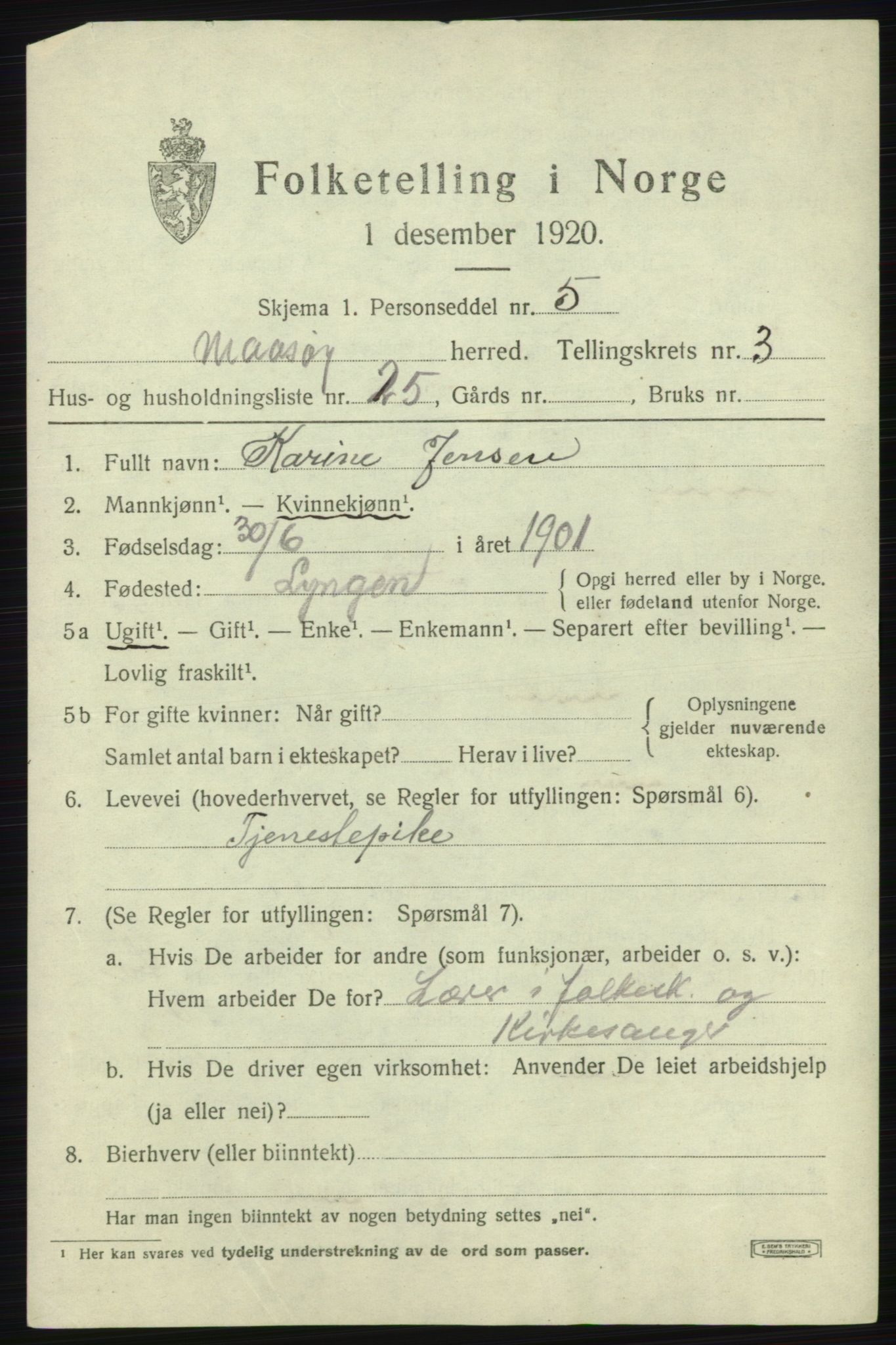 SATØ, 1920 census for Måsøy, 1920, p. 1812