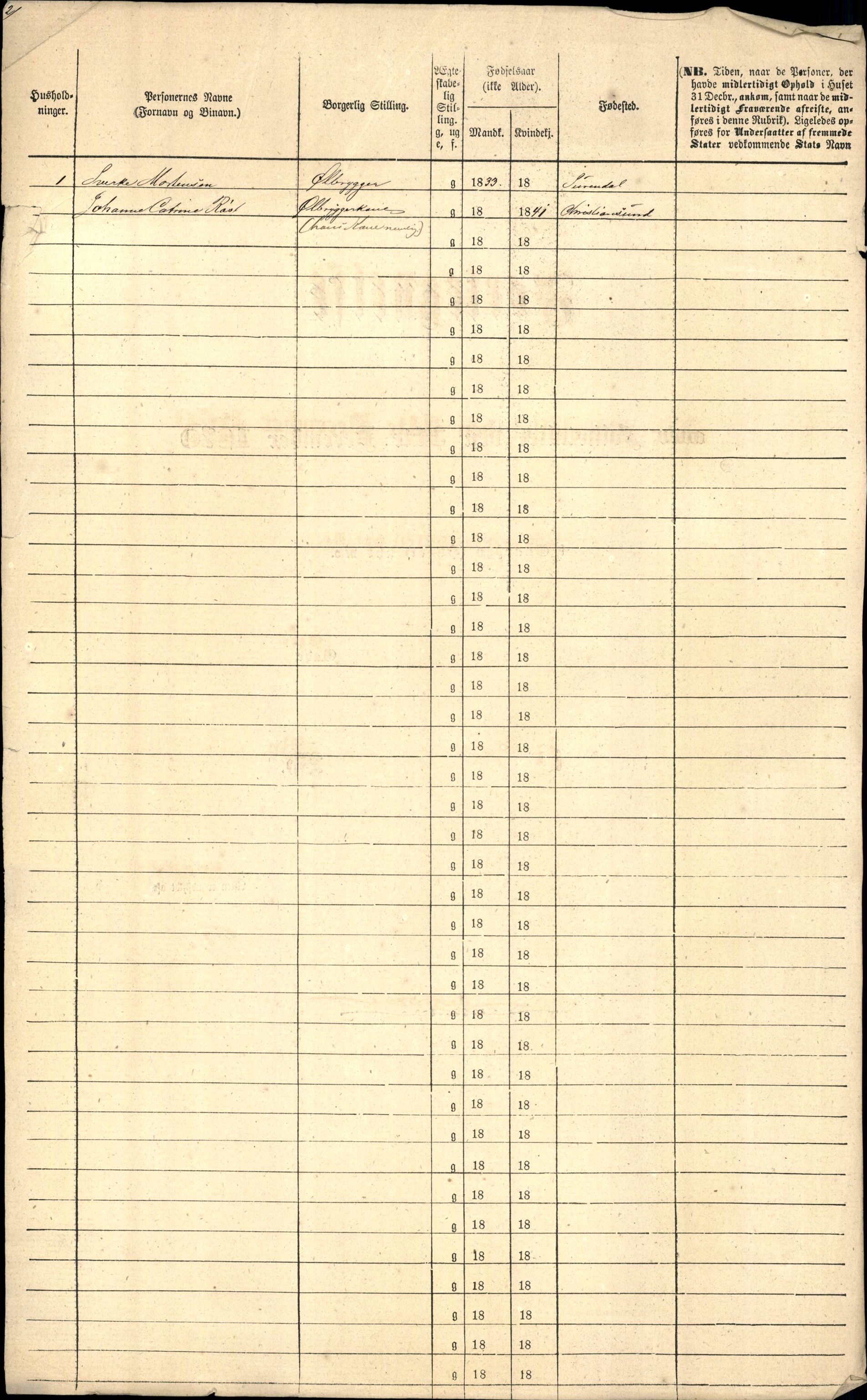 RA, 1870 census for 1501 Ålesund, 1870, p. 5