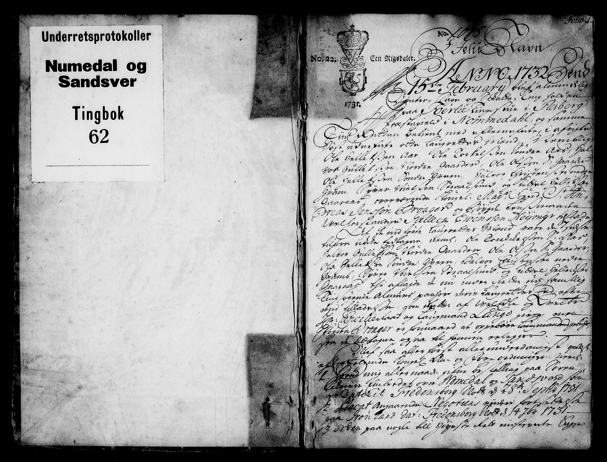 Numedal og Sandsvær sorenskriveri, SAKO/A-128/F/Fa/Faa/L0062: Tingbøker, 1732, p. 0b-1a
