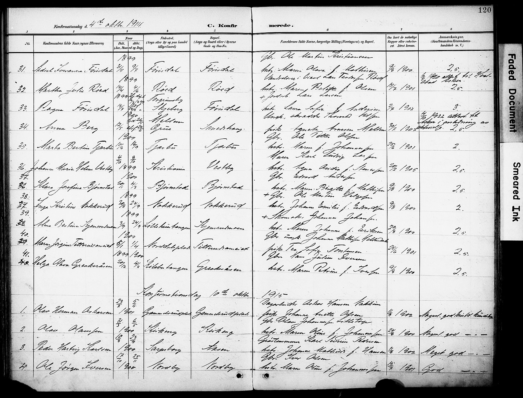 Rakkestad prestekontor Kirkebøker, AV/SAO-A-2008/F/Fb/L0002: Parish register (official) no. II 2, 1900-1920, p. 120