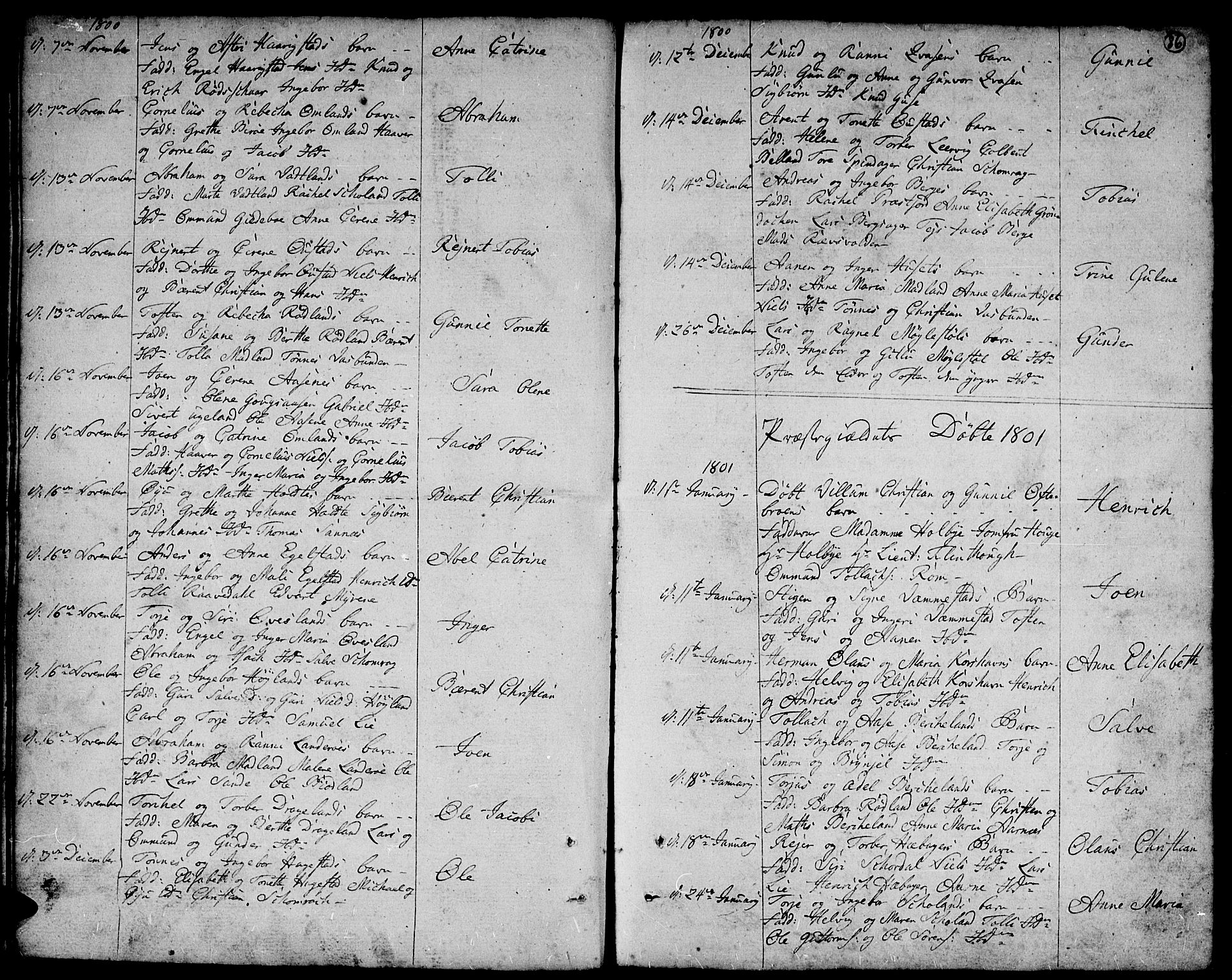 Lyngdal sokneprestkontor, SAK/1111-0029/F/Fa/Fac/L0004: Parish register (official) no. A 4, 1780-1815, p. 86