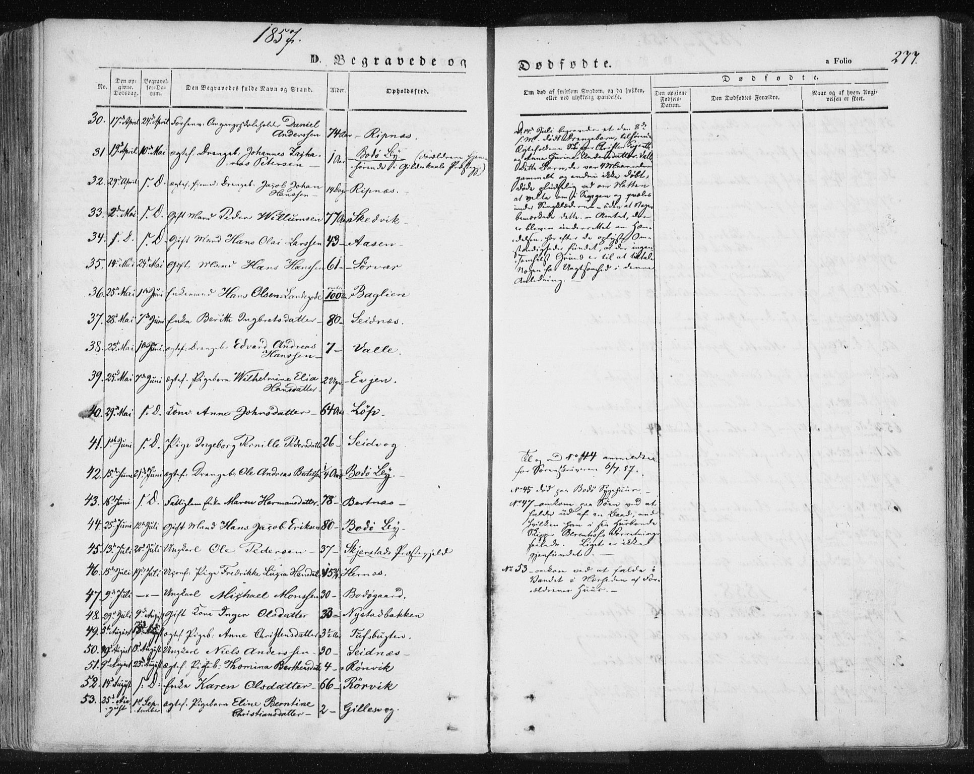 Ministerialprotokoller, klokkerbøker og fødselsregistre - Nordland, SAT/A-1459/801/L0007: Parish register (official) no. 801A07, 1845-1863, p. 277