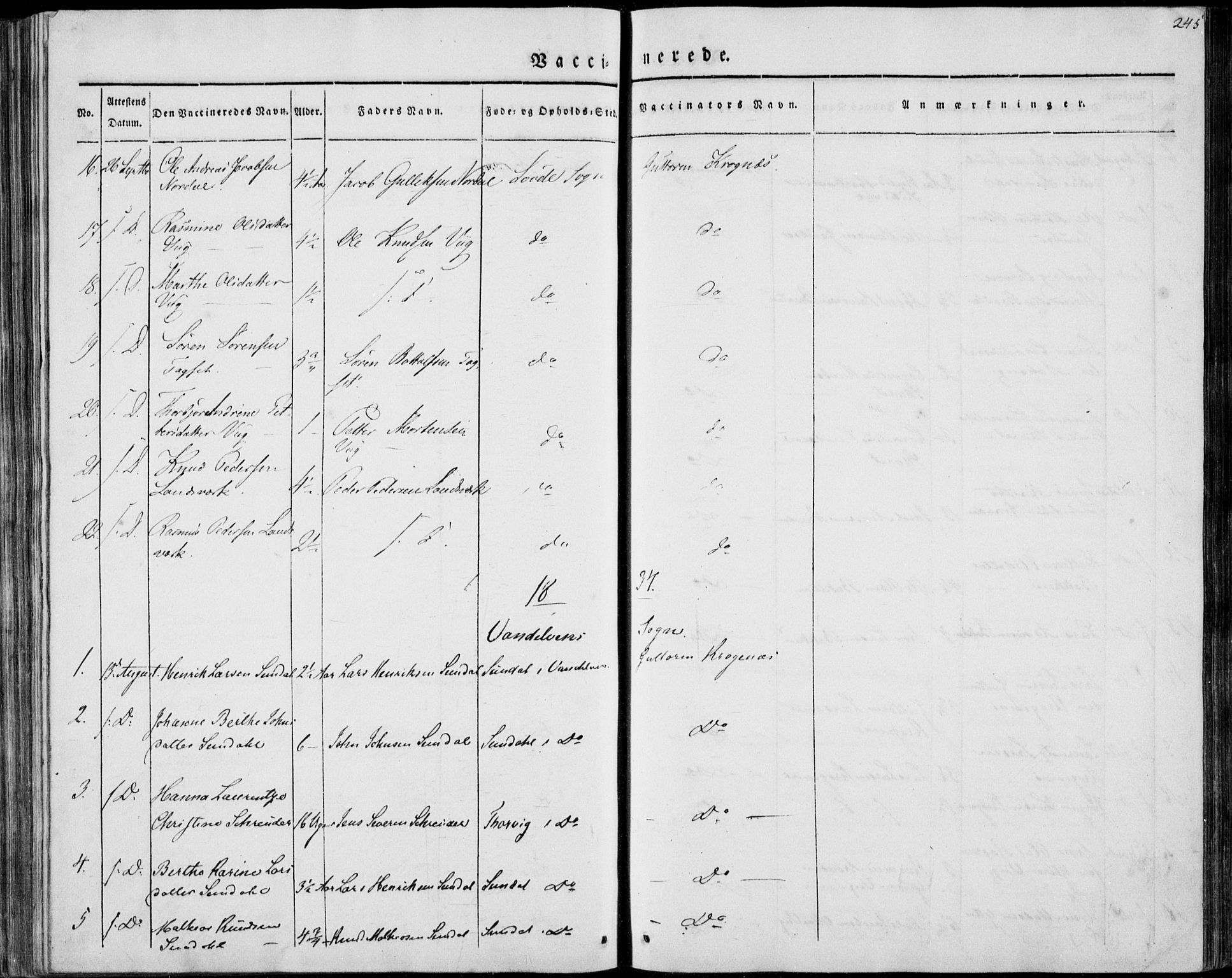 Ministerialprotokoller, klokkerbøker og fødselsregistre - Møre og Romsdal, AV/SAT-A-1454/501/L0005: Parish register (official) no. 501A05, 1831-1844, p. 245