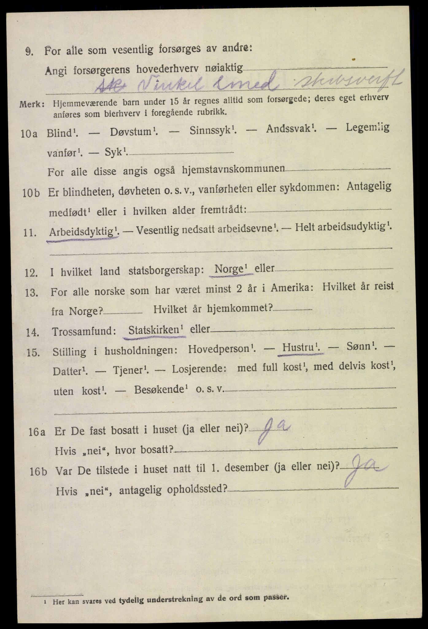 SAK, 1920 census for Fjære, 1920, p. 3266