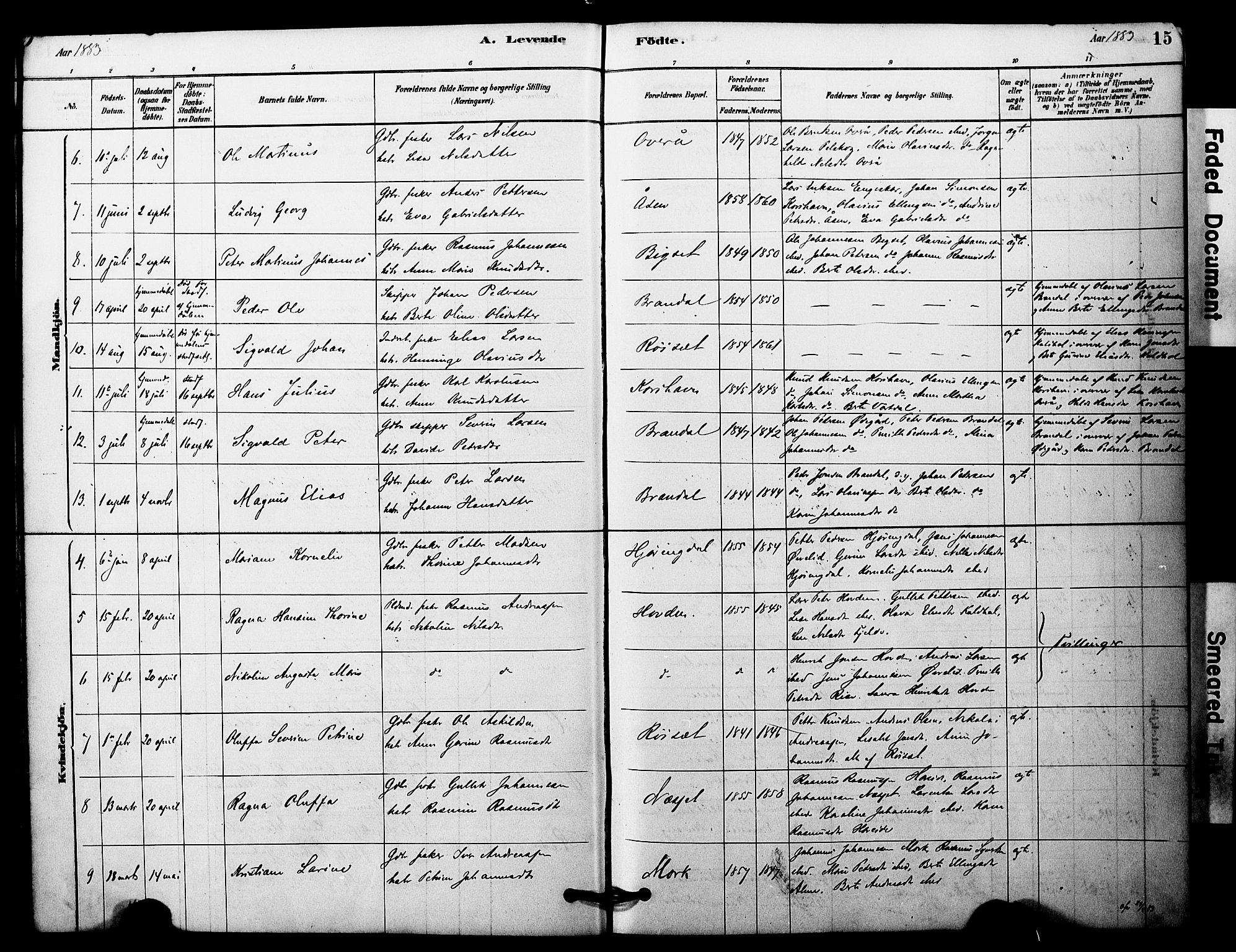 Ministerialprotokoller, klokkerbøker og fødselsregistre - Møre og Romsdal, SAT/A-1454/510/L0122: Parish register (official) no. 510A02, 1878-1897, p. 15