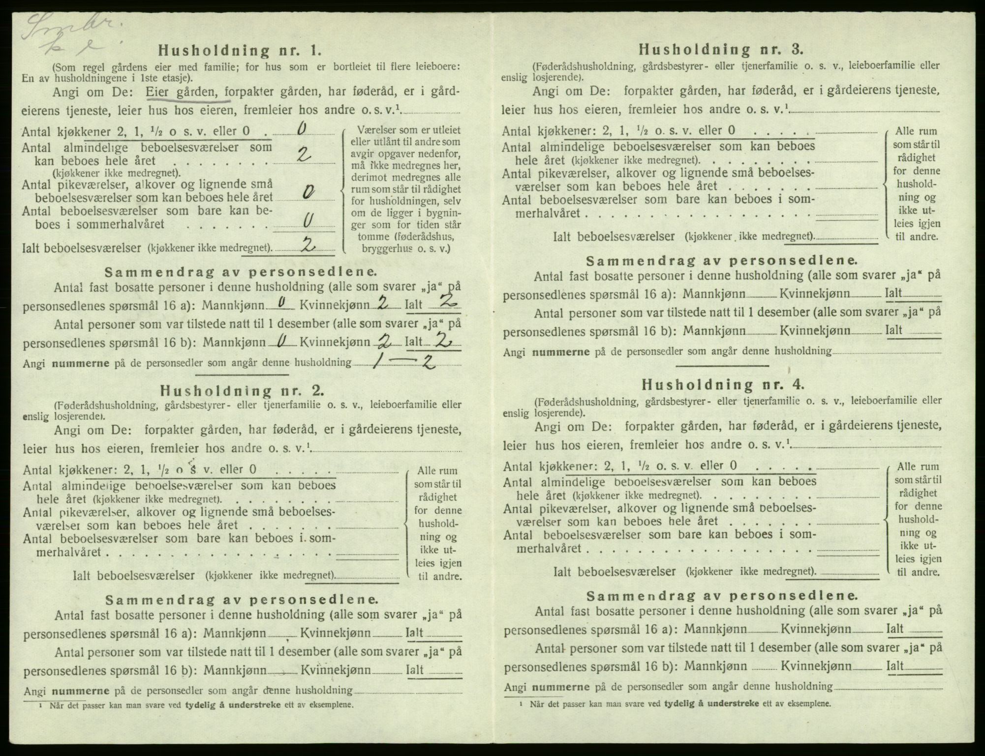 SAB, 1920 census for Kvam, 1920, p. 201