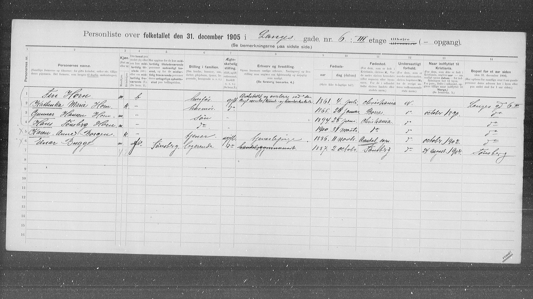 OBA, Municipal Census 1905 for Kristiania, 1905, p. 30066