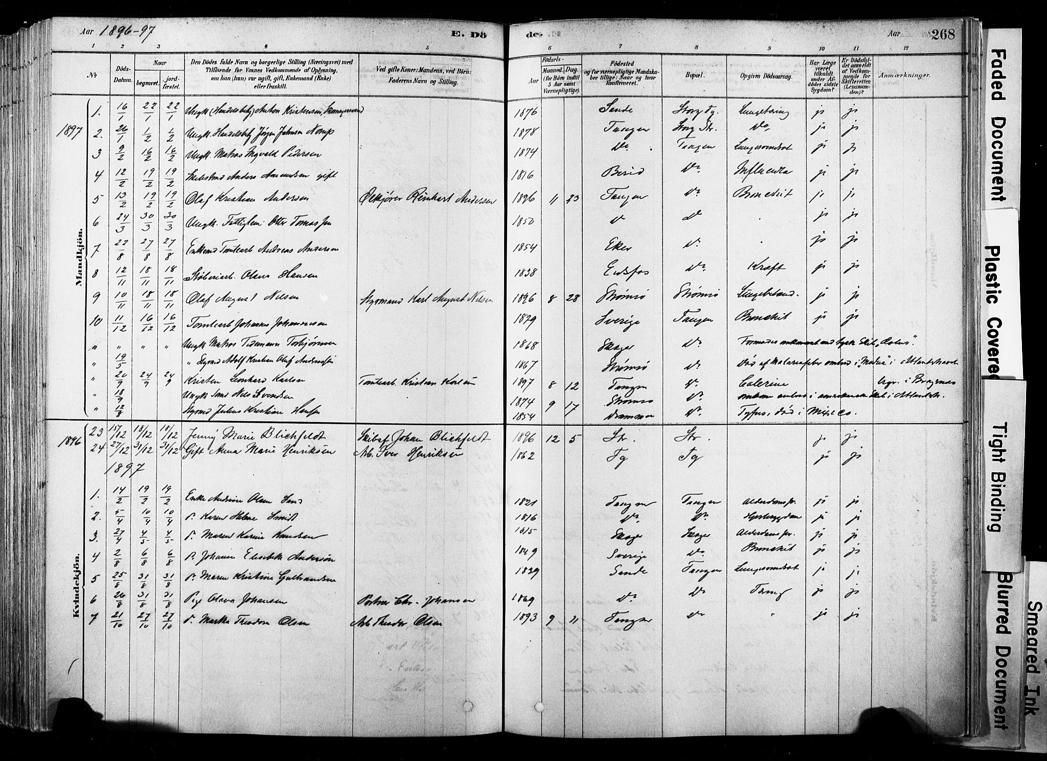 Strømsø kirkebøker, SAKO/A-246/F/Fb/L0006: Parish register (official) no. II 6, 1879-1910, p. 268