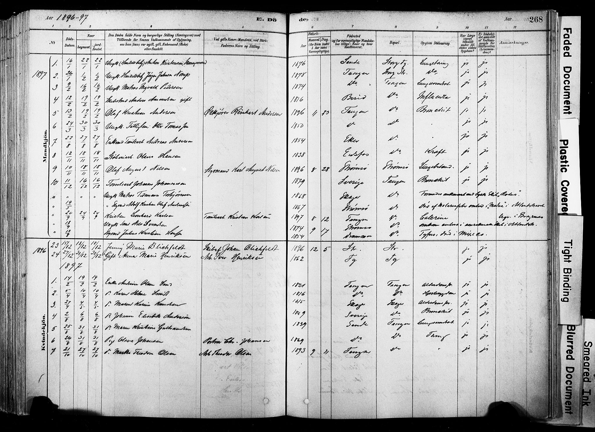 Strømsø kirkebøker, AV/SAKO-A-246/F/Fb/L0006: Parish register (official) no. II 6, 1879-1910, p. 268